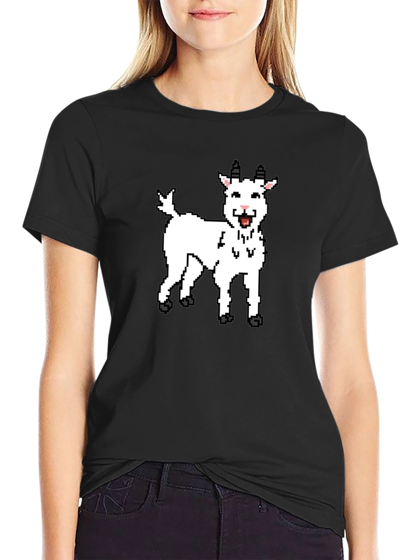 Pixel Goat Graphic T-Shirt - Black