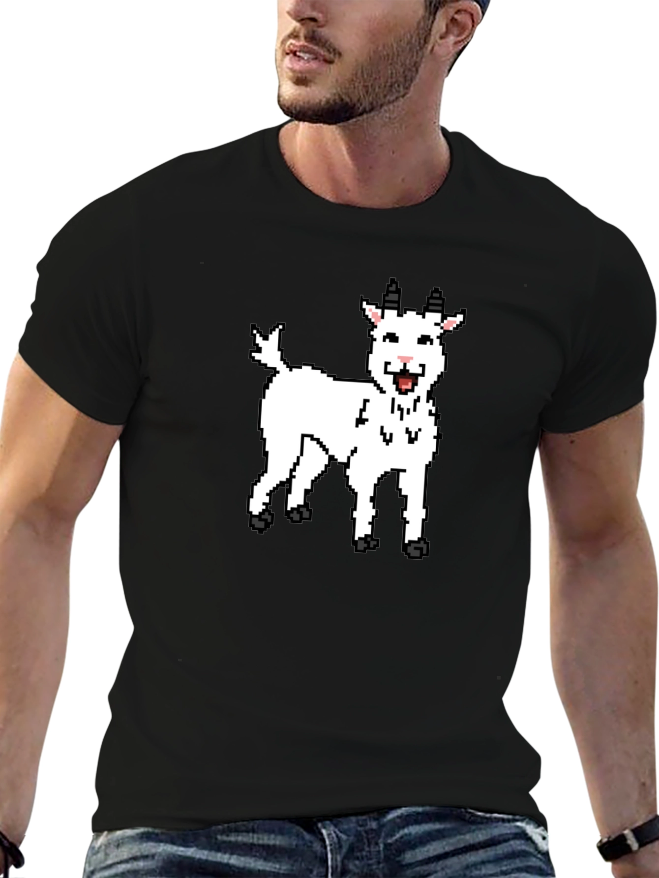 Pixel Goat Graphic T-Shirt - Black