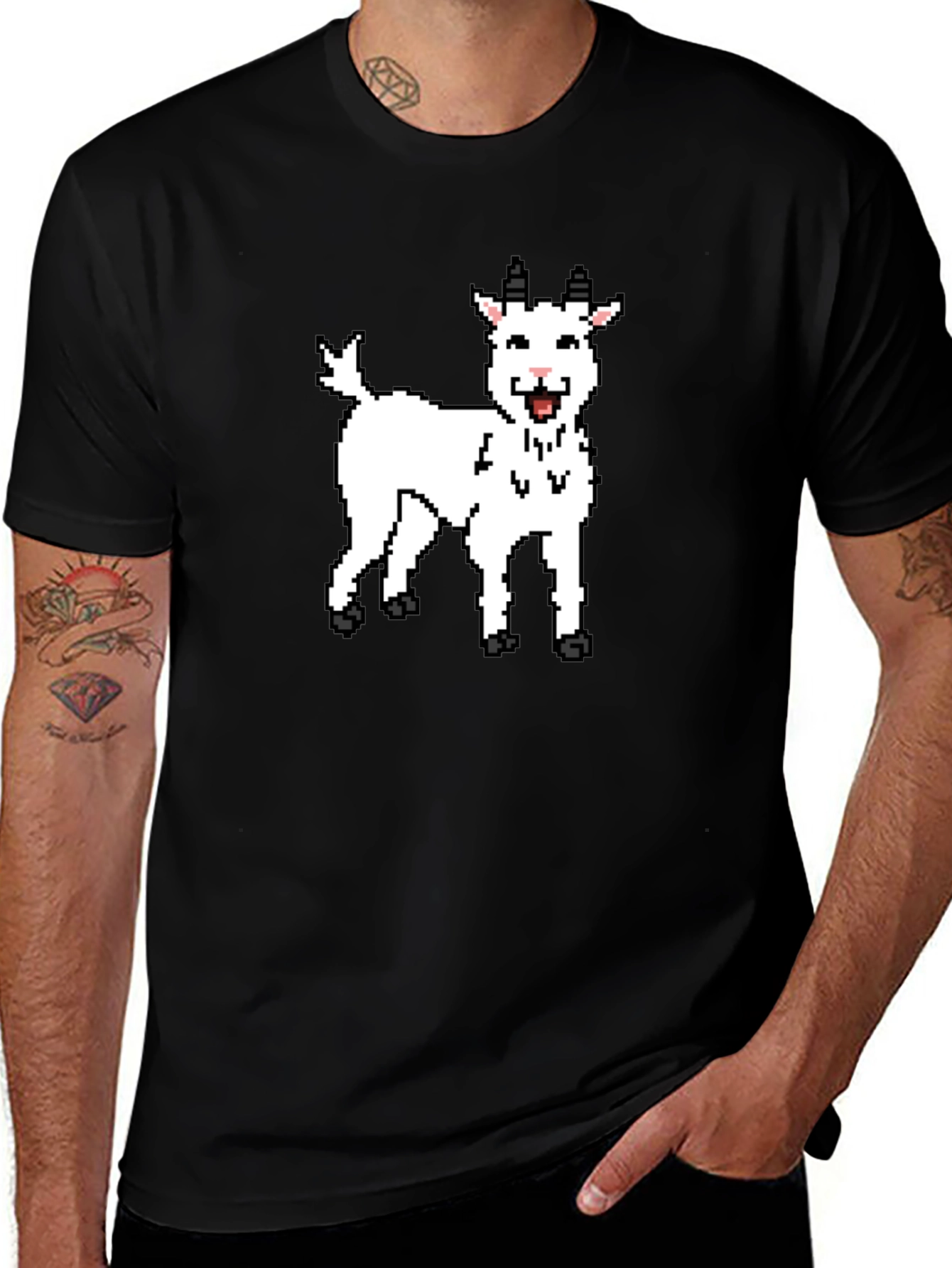 Pixel Goat Graphic T-Shirt - Black