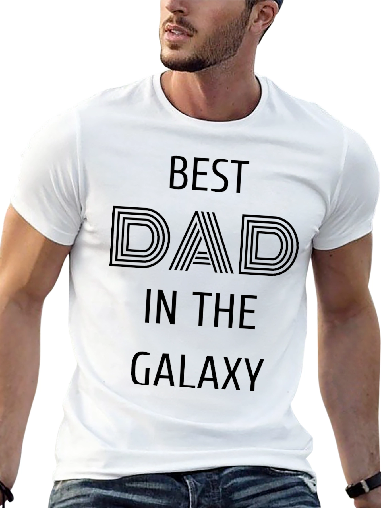 Best Dad in the Galaxy Black Graphic Tee