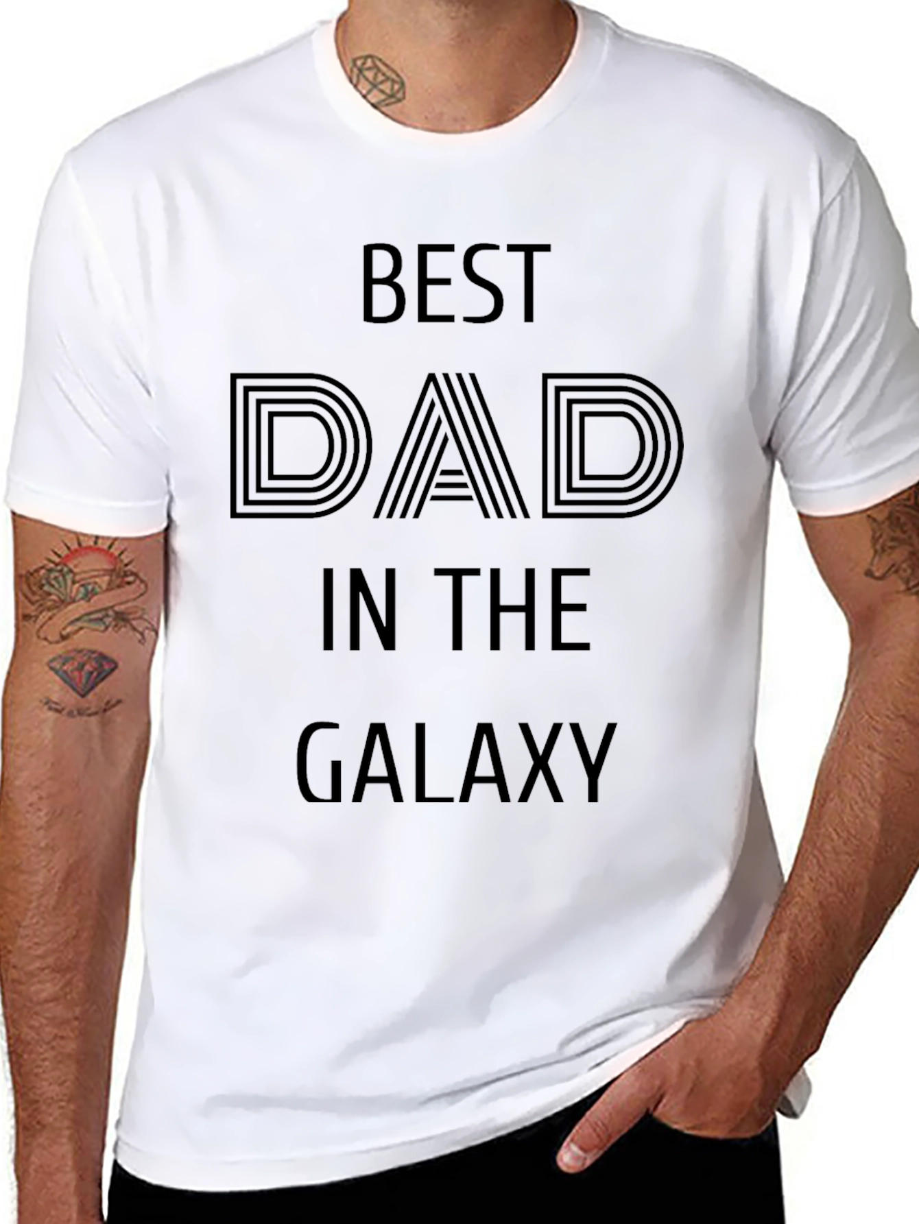 Best Dad in the Galaxy Black Graphic Tee
