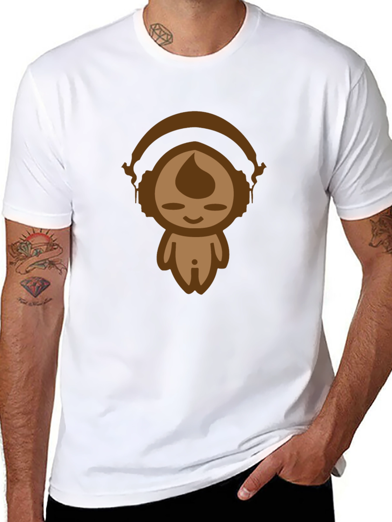Funky Cartoon Tee - Black Cotton Blend