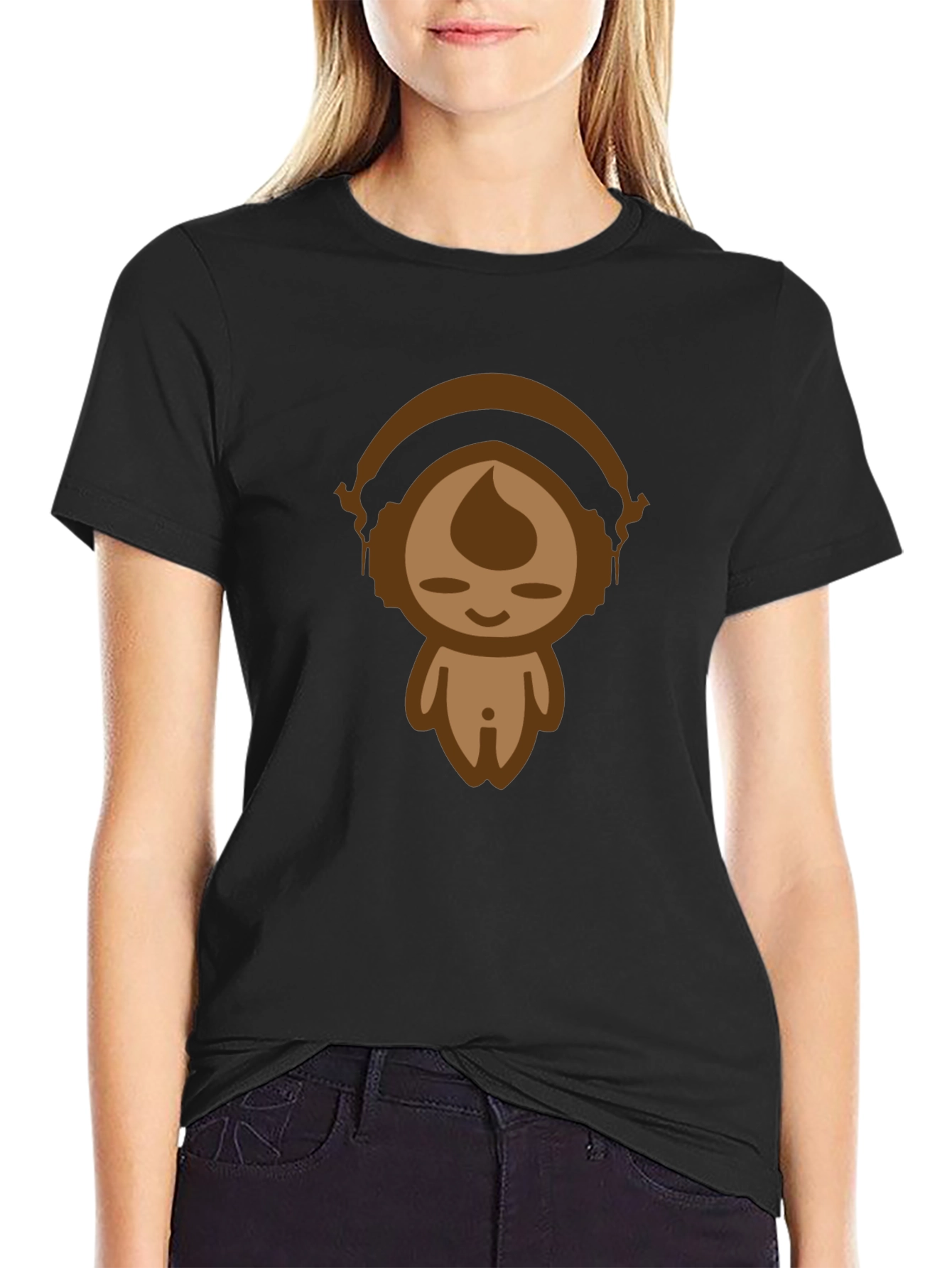 Funky Cartoon Tee - Black Cotton Blend