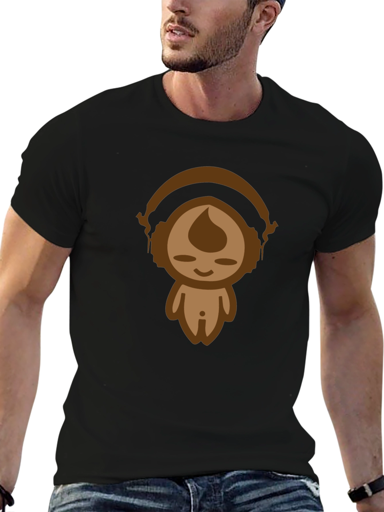 Funky Cartoon Tee - Black Cotton Blend
