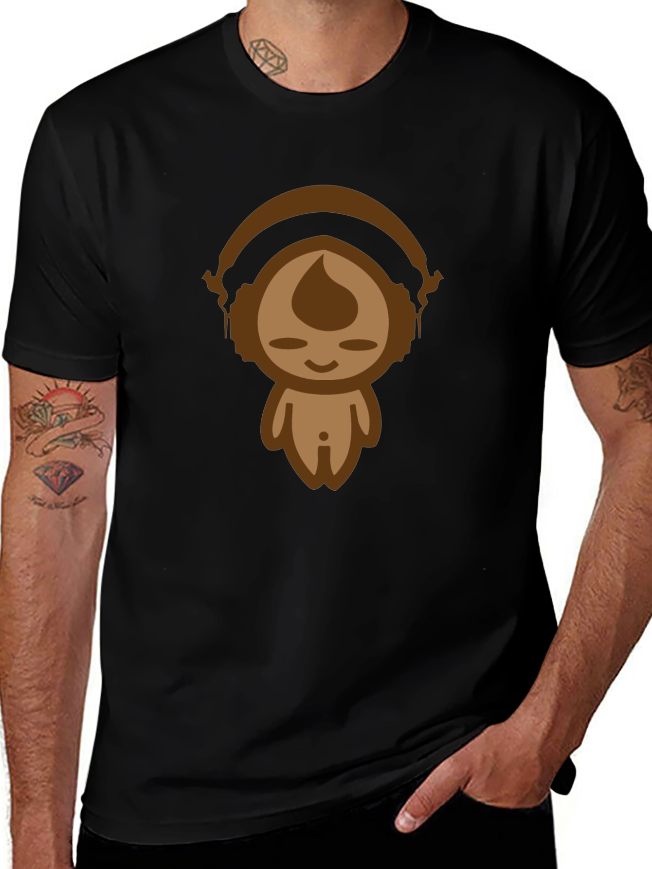 Funky Cartoon Tee - Black Cotton Blend
