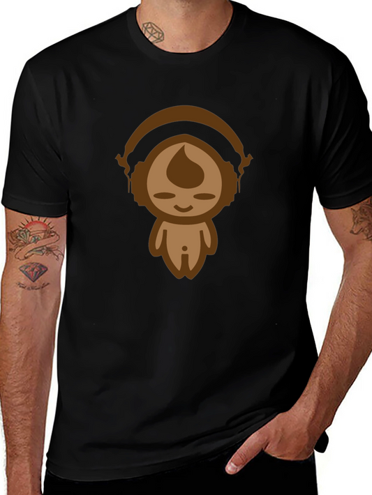 Funky Cartoon Tee - Black Cotton Blend