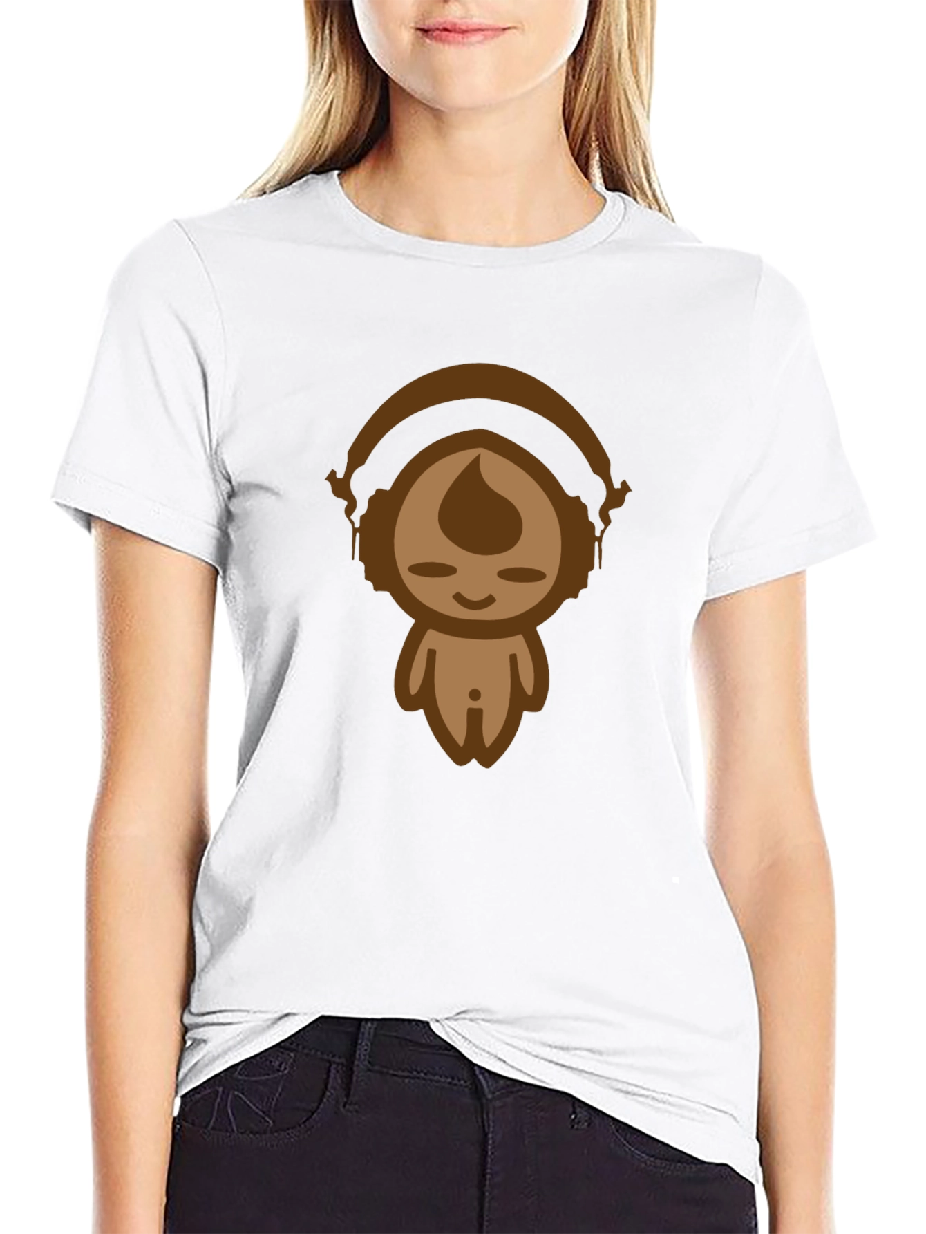 Funky Cartoon Tee - Black Cotton Blend