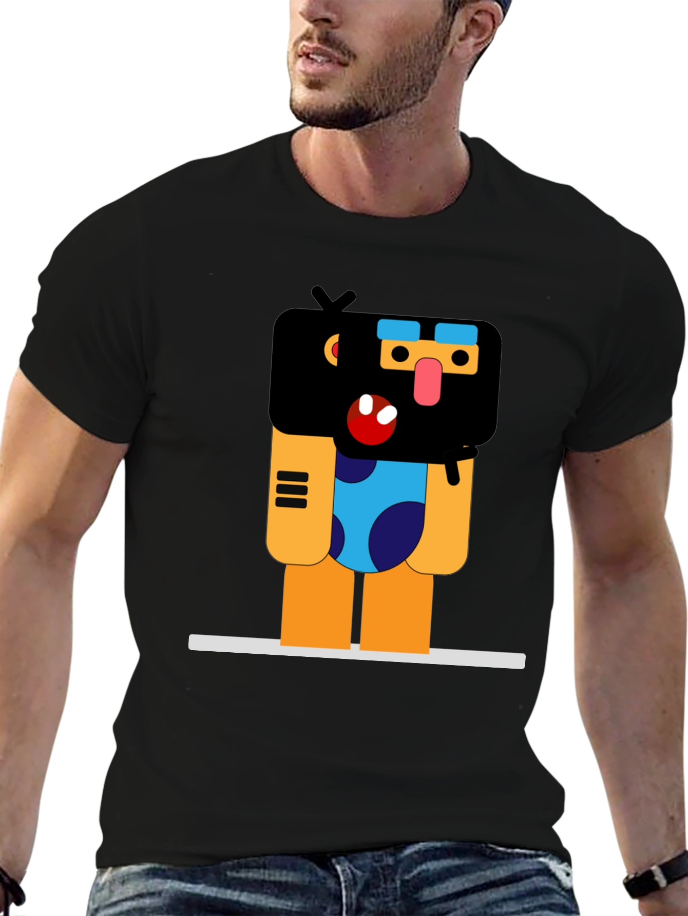 Funky Graphic Print Black T-Shirt