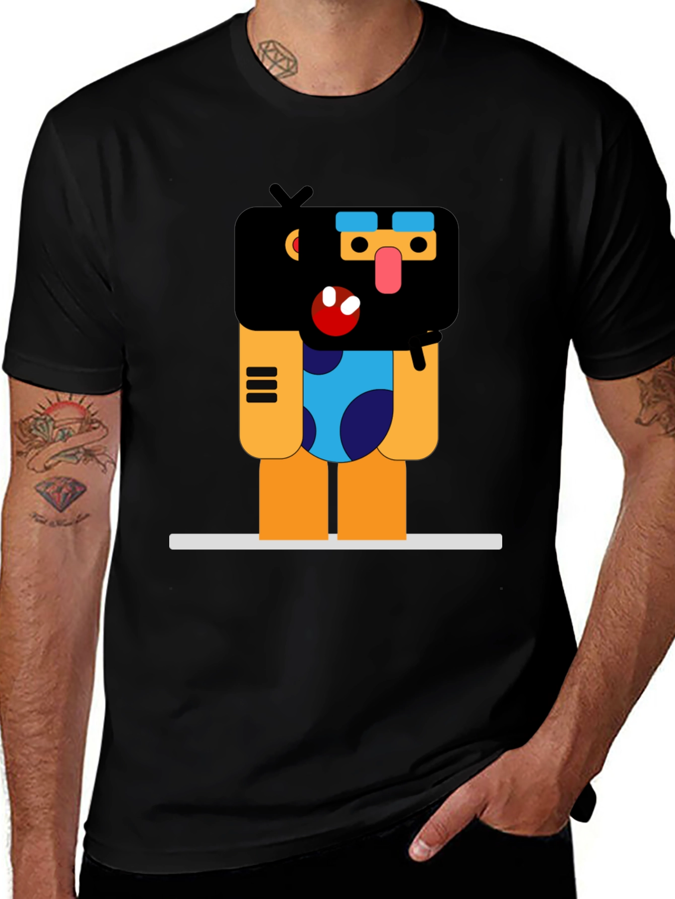 Funky Graphic Print Black T-Shirt