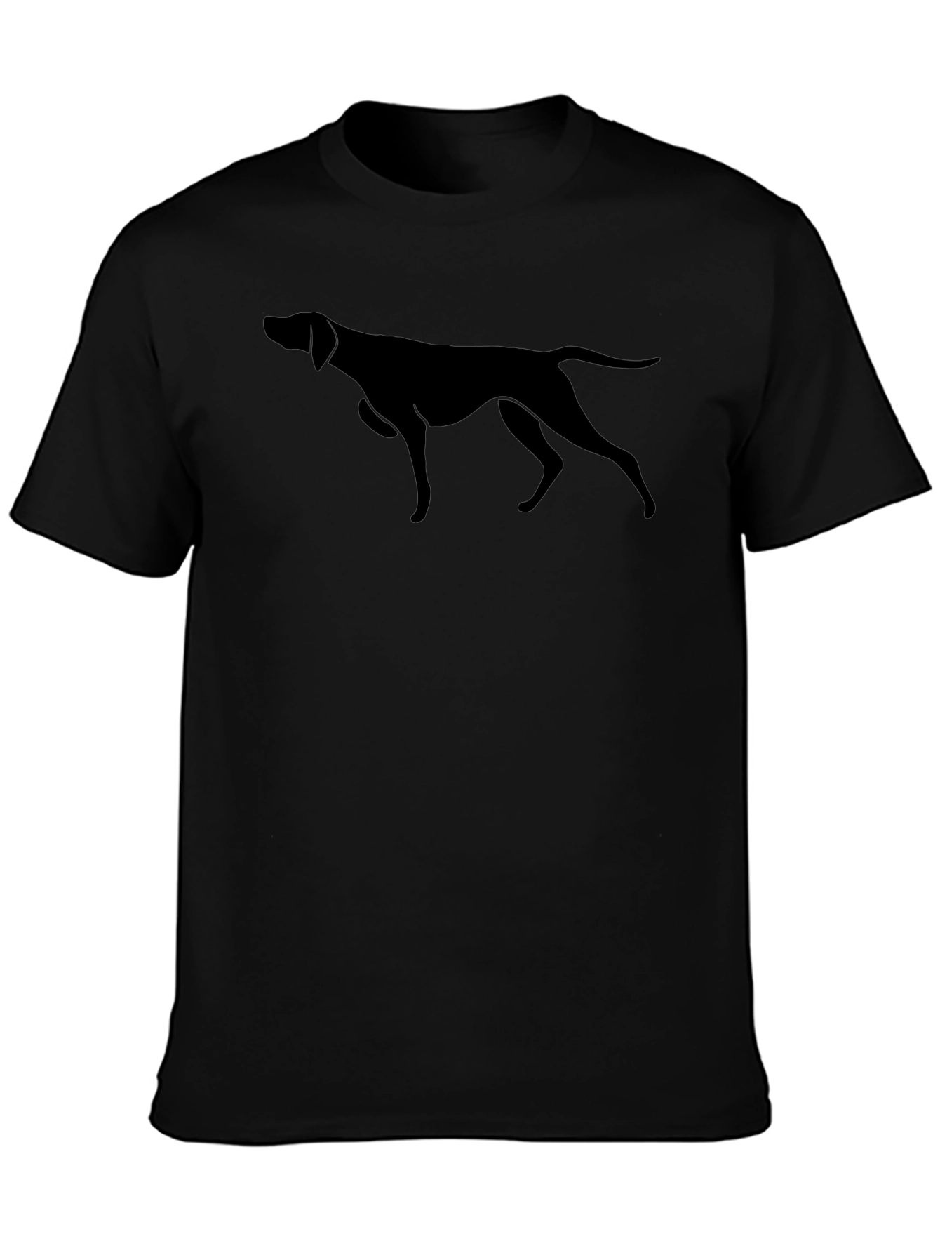 Dog Silhouette Graphic T-Shirt - Black
