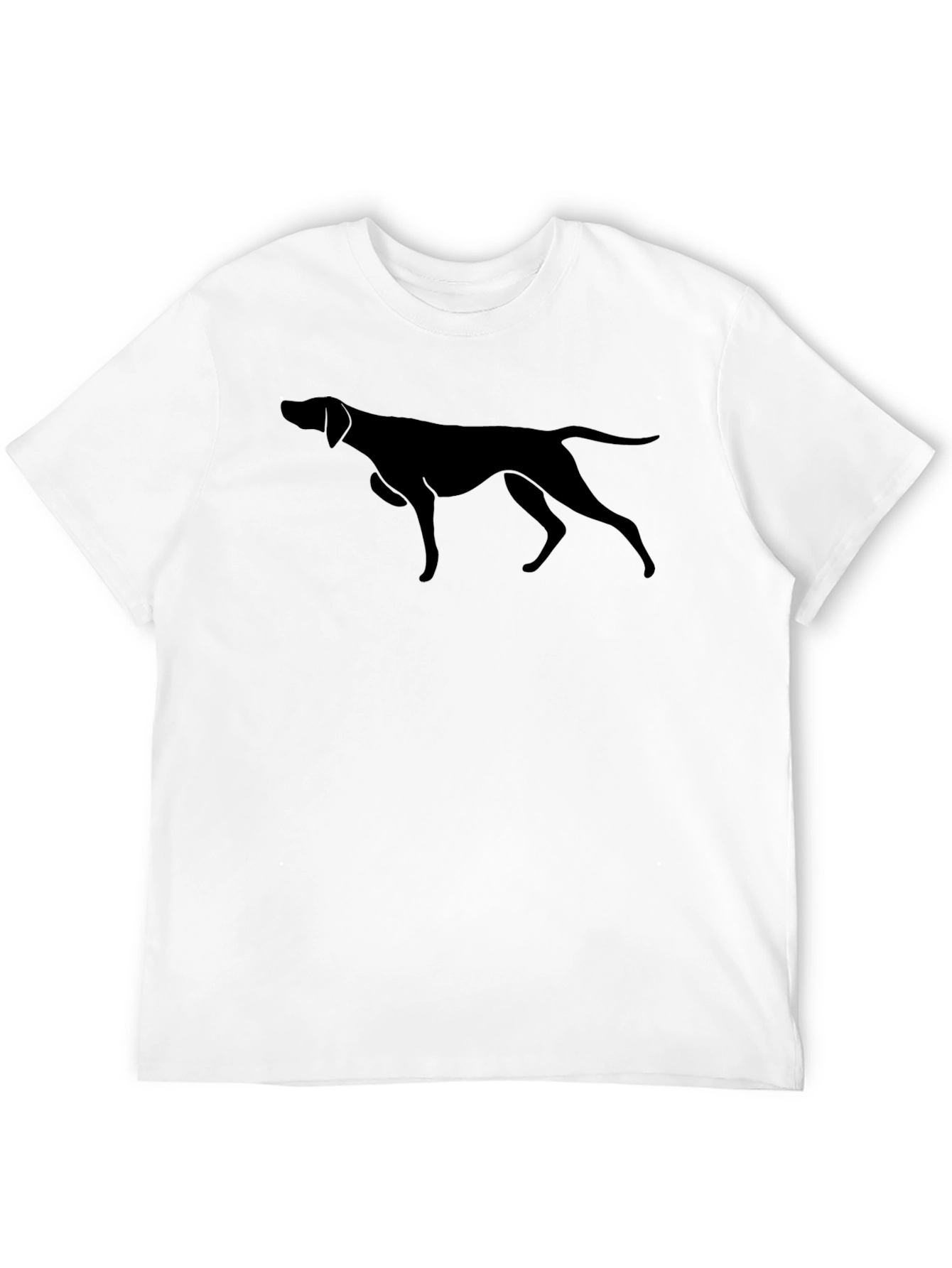 Dog Silhouette Graphic T-Shirt - Black
