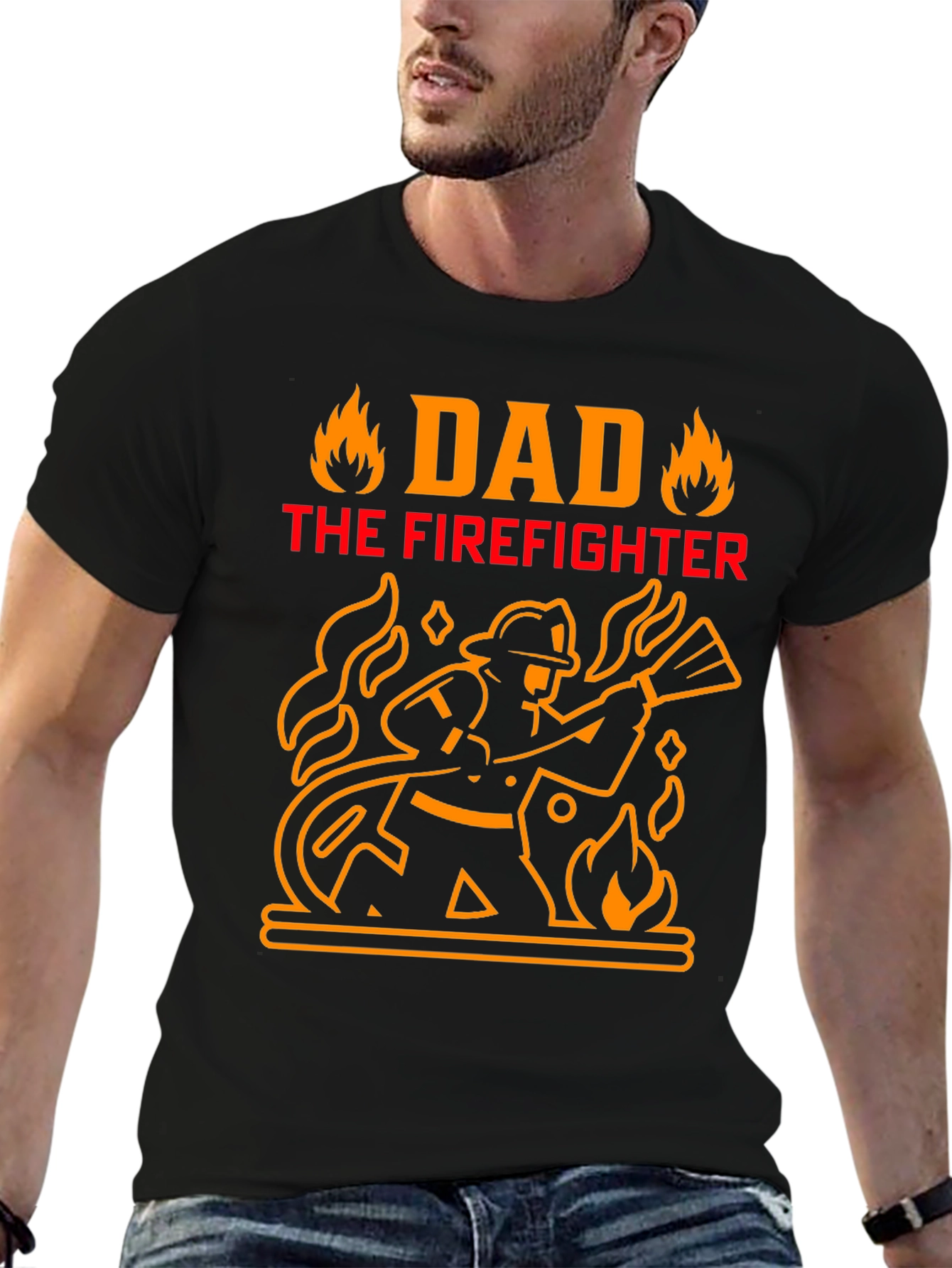 Dad The Firefighter Graphic T-Shirt