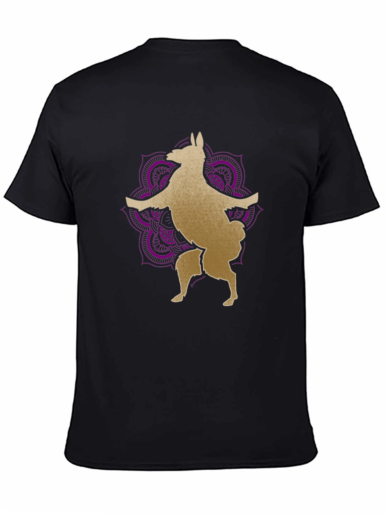 Llama Mandala Graphic Tee - Black