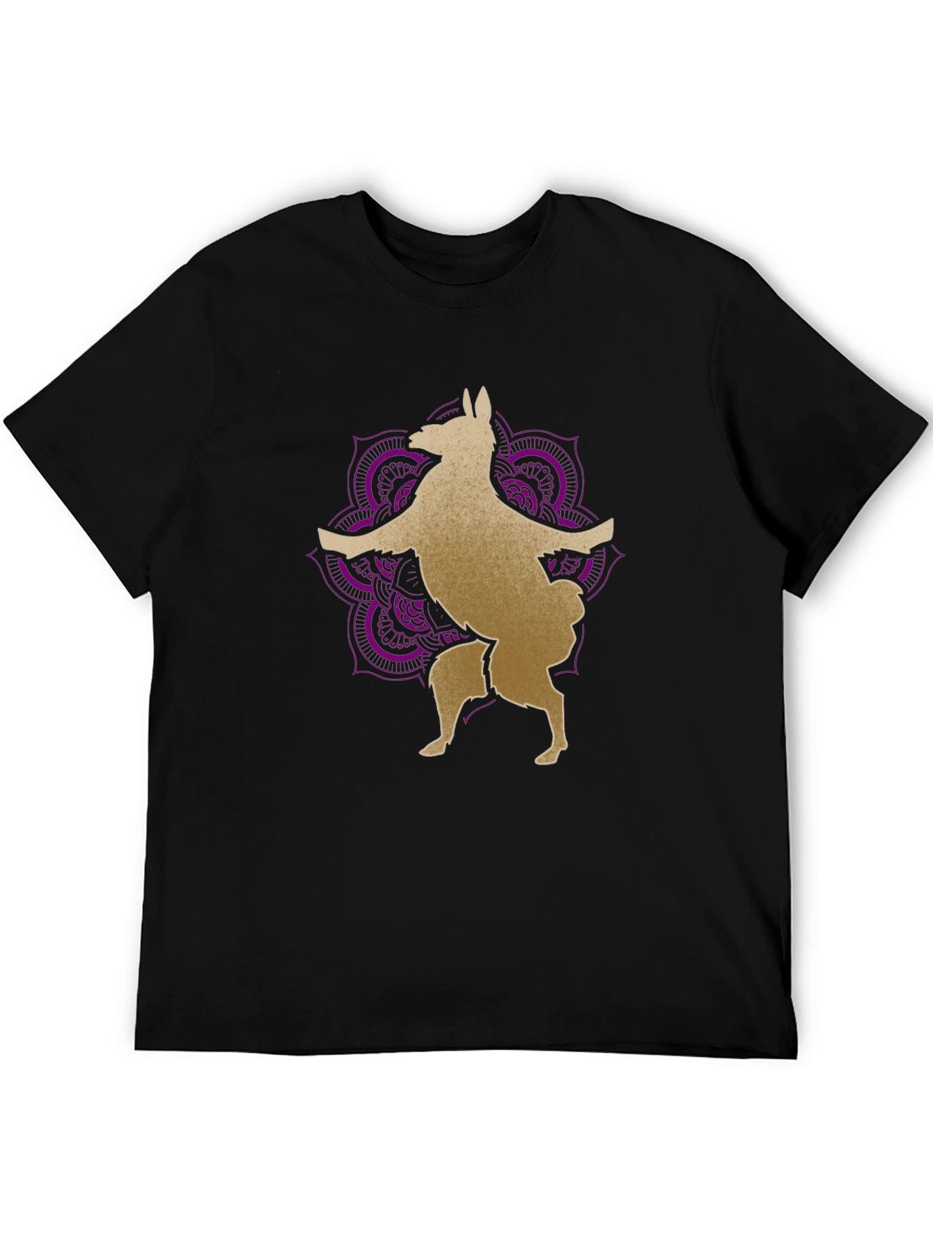Llama Mandala Graphic Tee - Black
