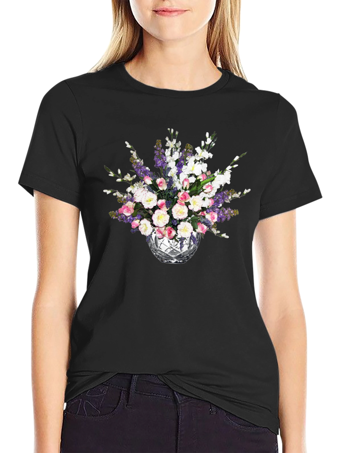 Floral Bouquet Black T-Shirt