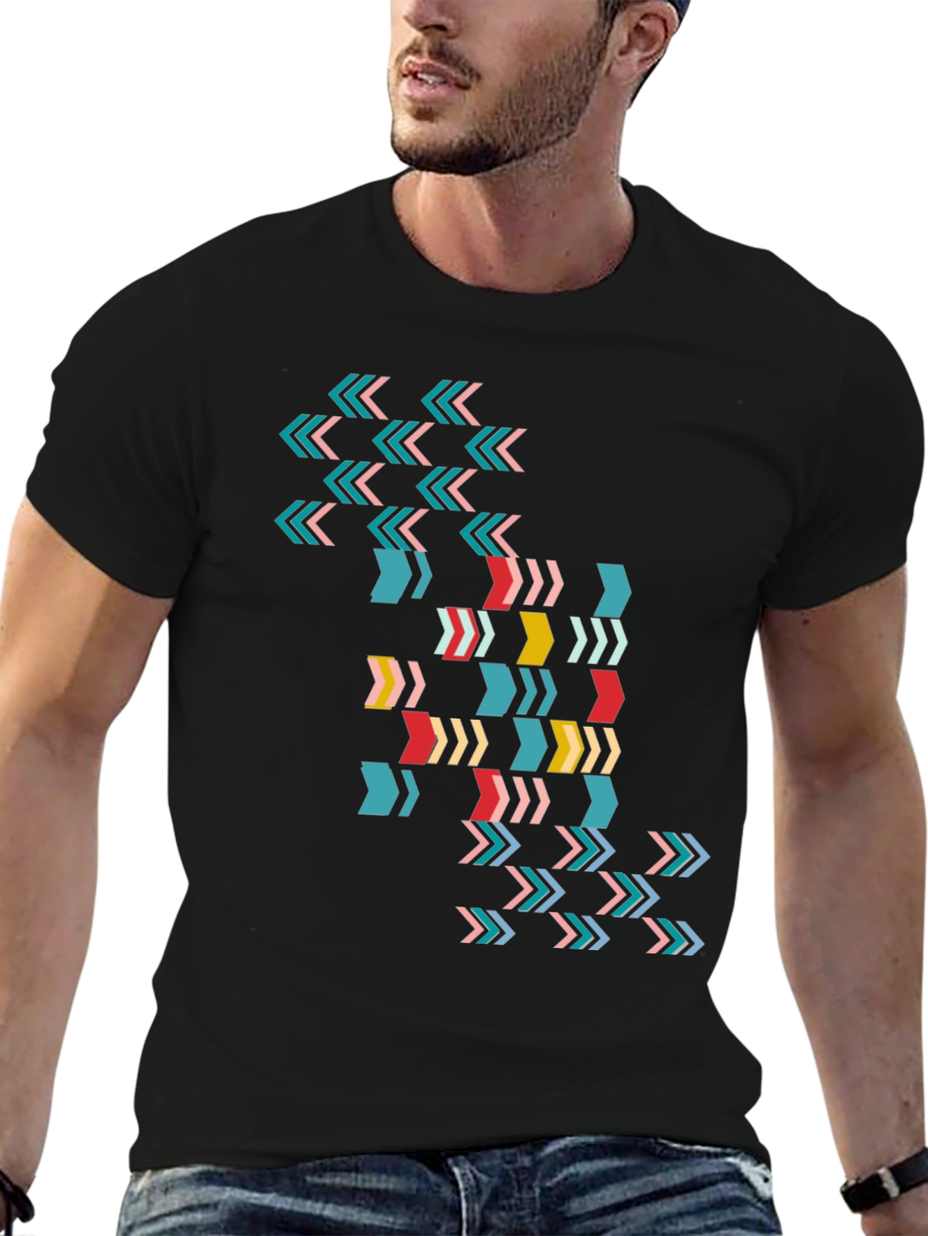 Modern Arrow Print Tee - Black