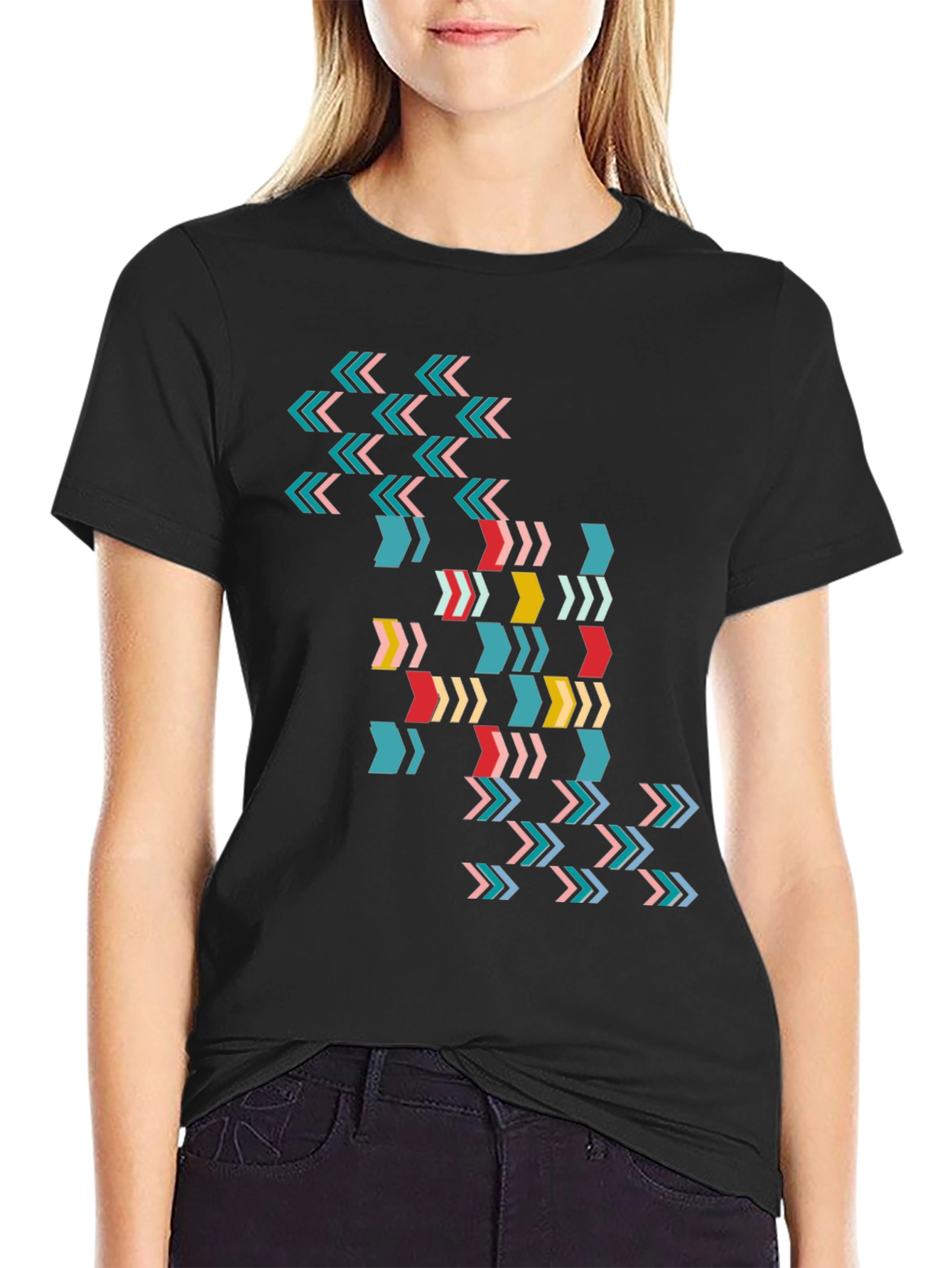 Modern Arrow Print Tee - Black