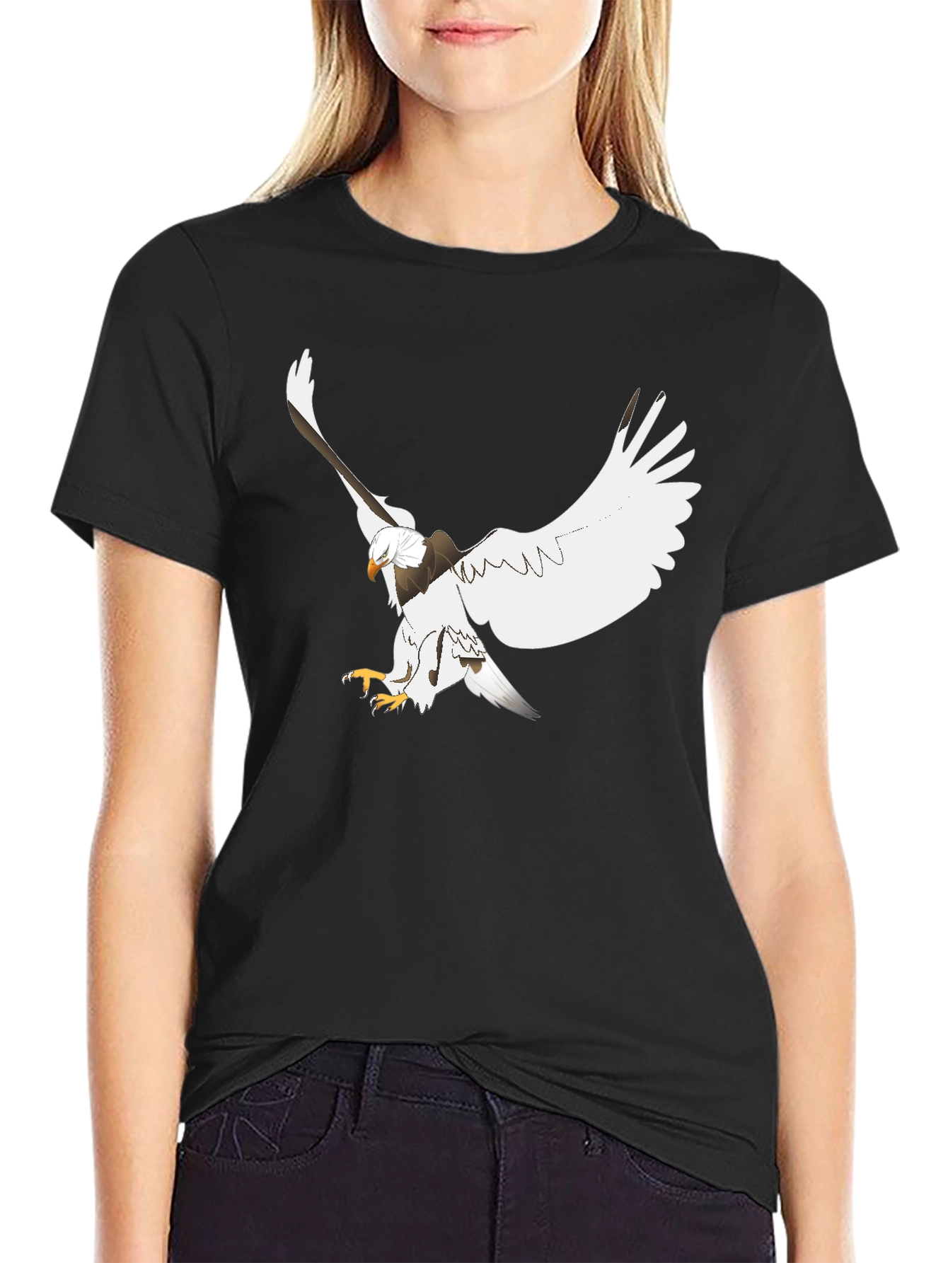 Eagle Graphic Print Black Tee
