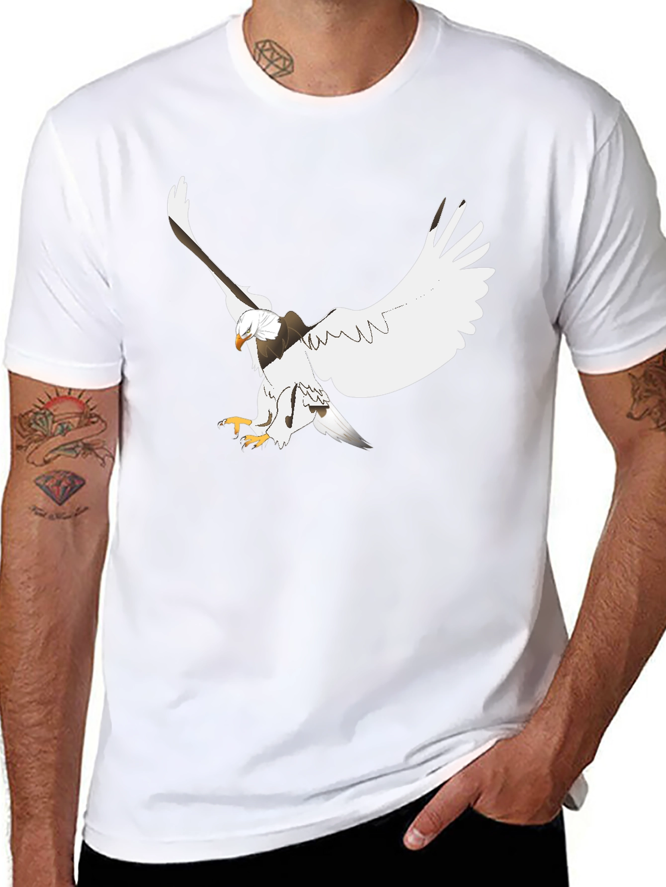 Eagle Graphic Print Black Tee