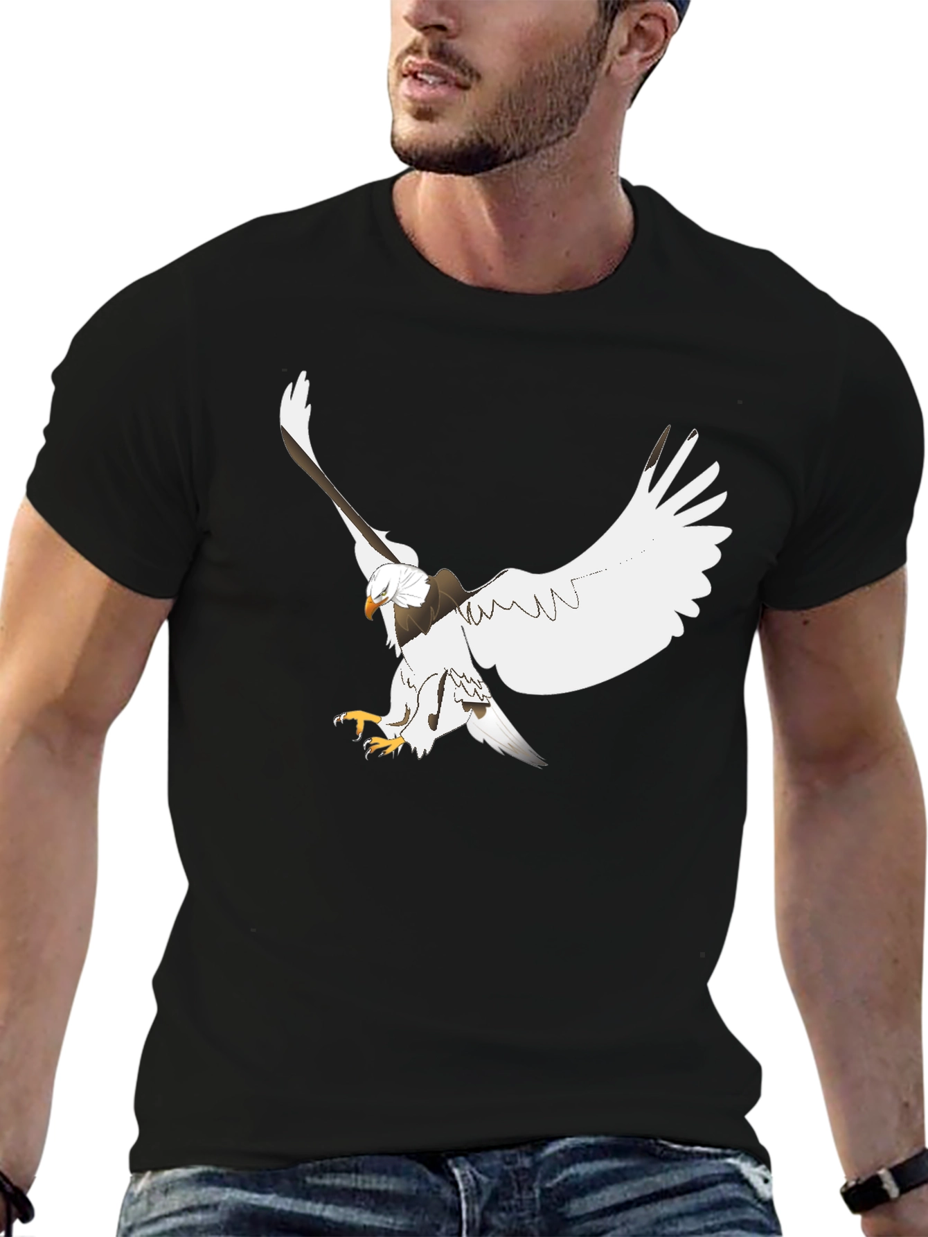 Eagle Graphic Print Black Tee