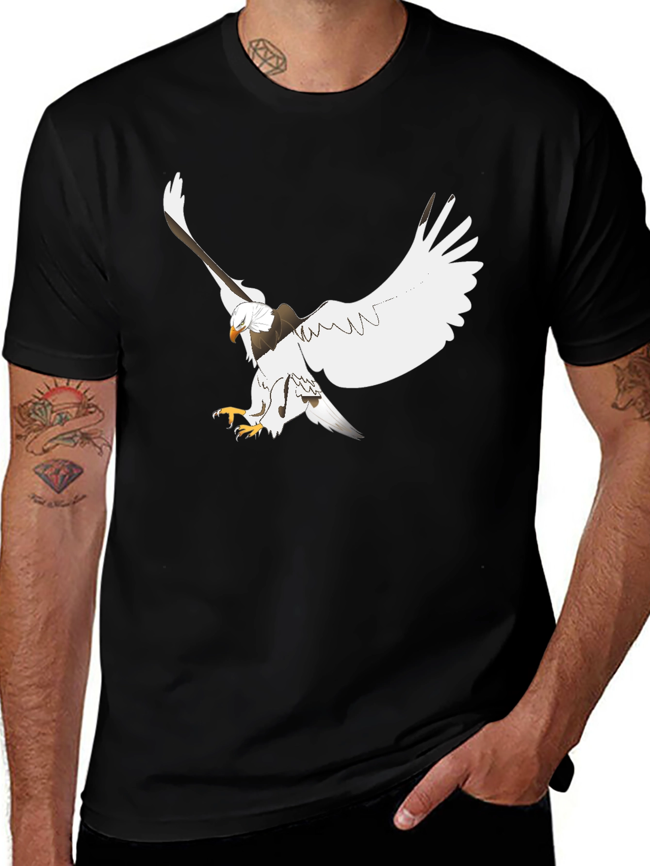 Eagle Graphic Print Black Tee