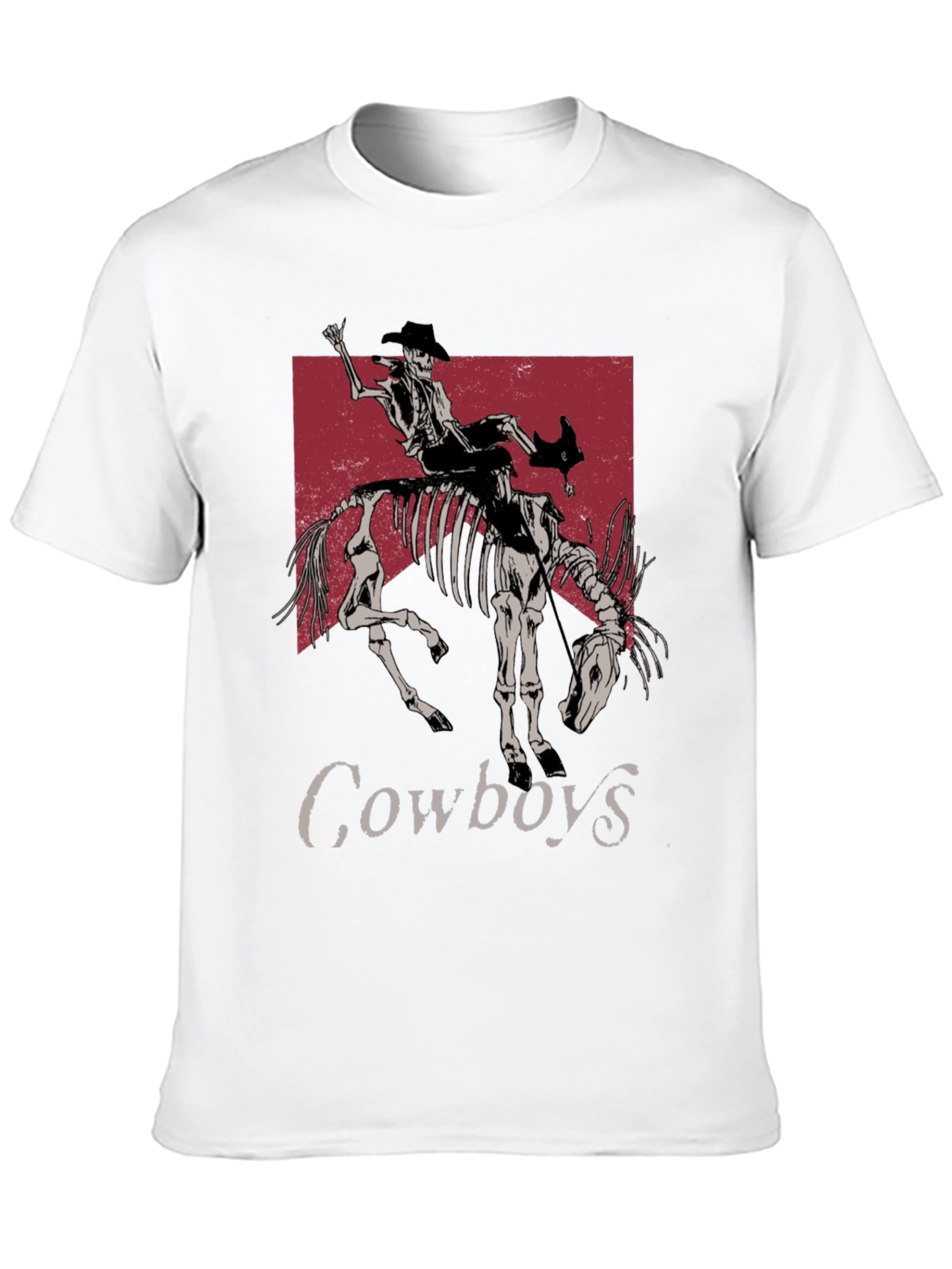 Skeleton Cowboy Riding T-Shirt - Western Style