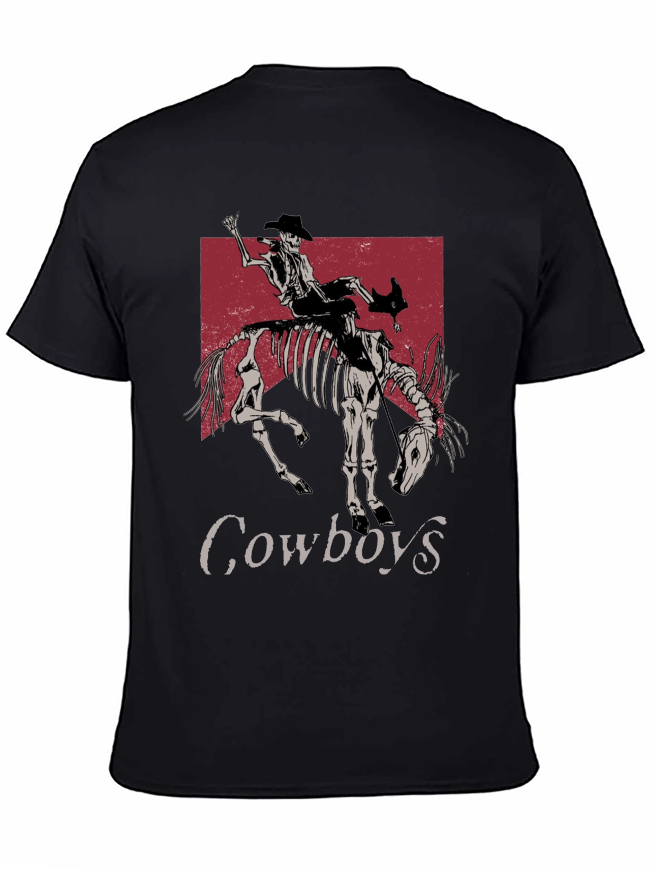 Skeleton Cowboy Riding T-Shirt - Western Style