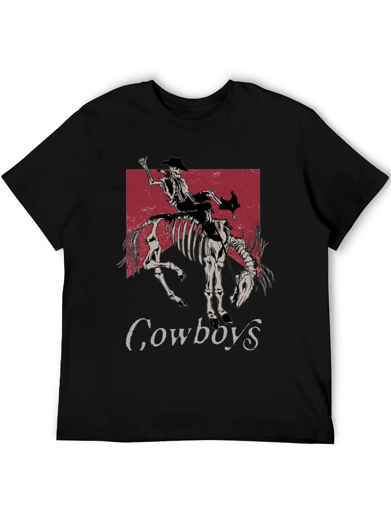 Skeleton Cowboy Riding T-Shirt - Western Style