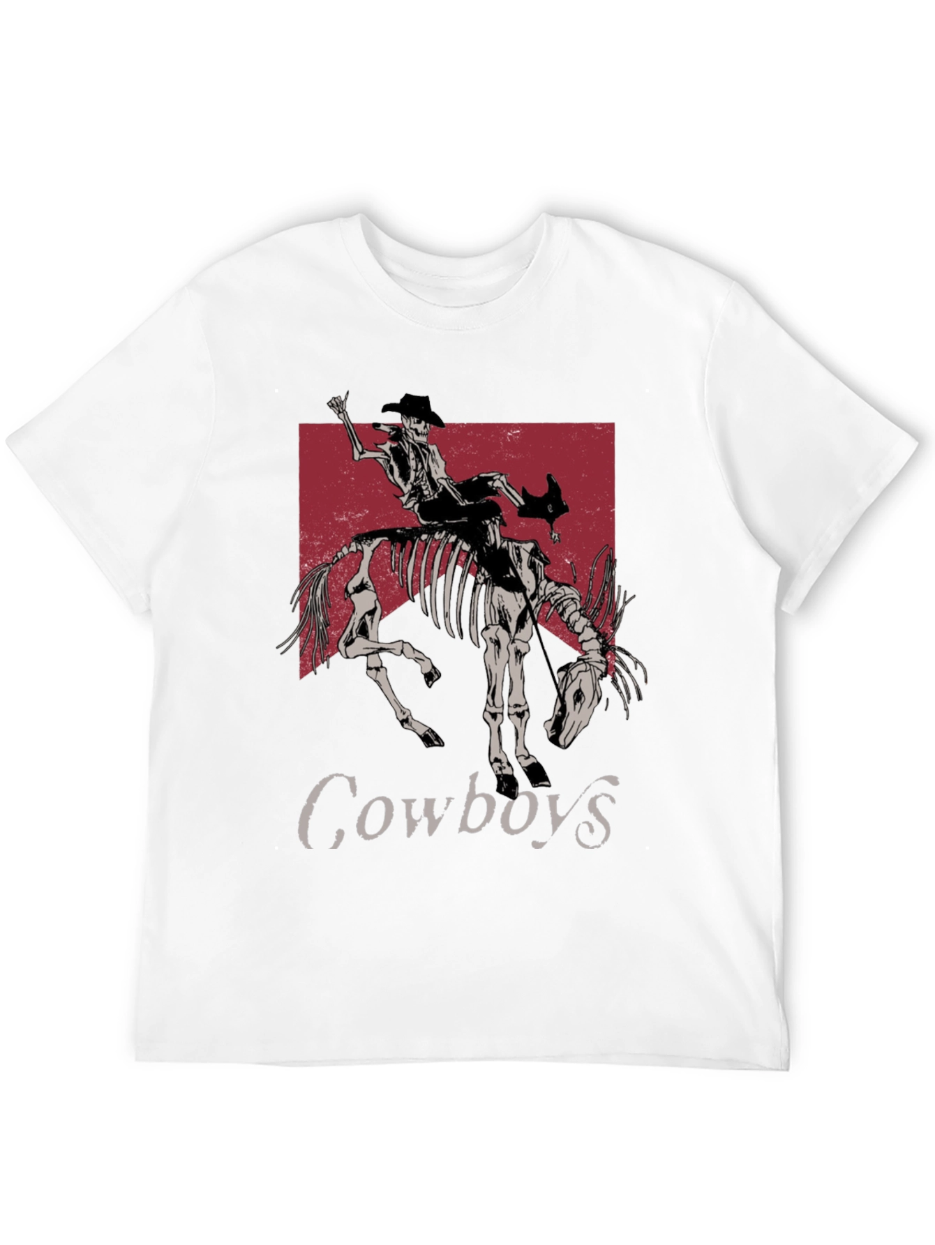 Skeleton Cowboy Riding T-Shirt - Western Style