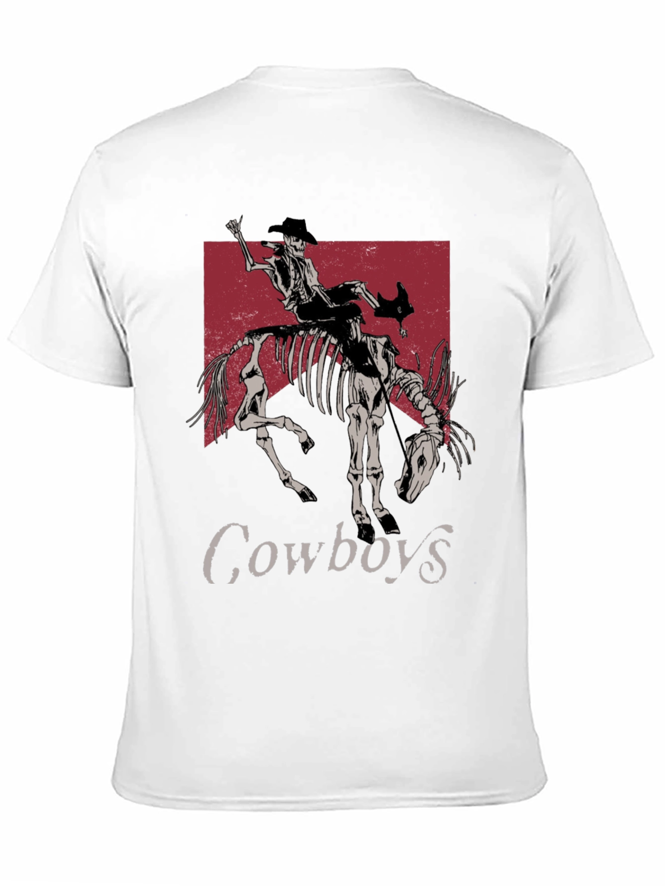 Skeleton Cowboy Riding T-Shirt - Western Style