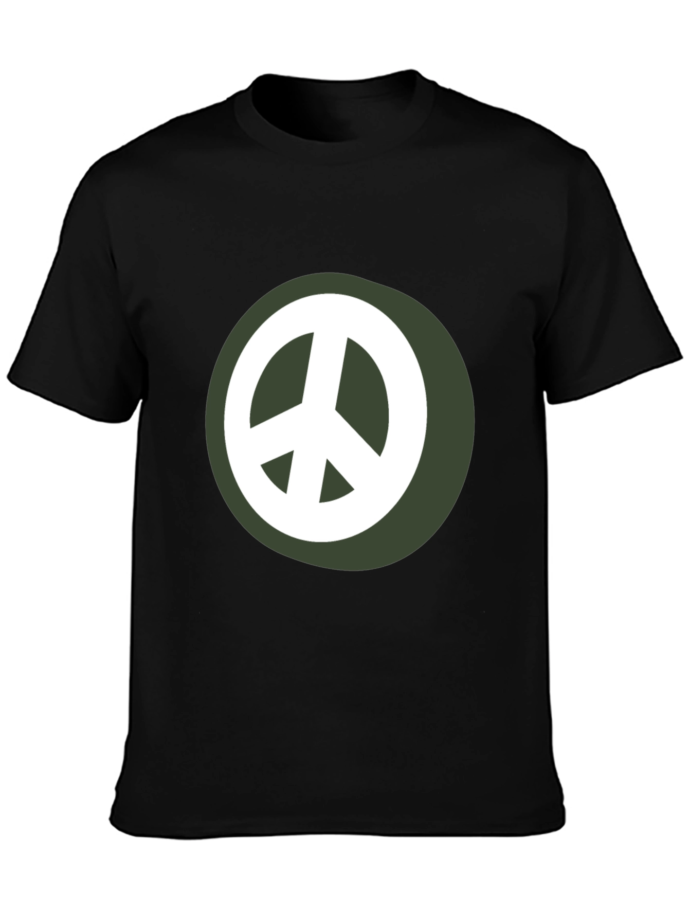 Peace Sign Graphic Tee - Black Casual Shirt
