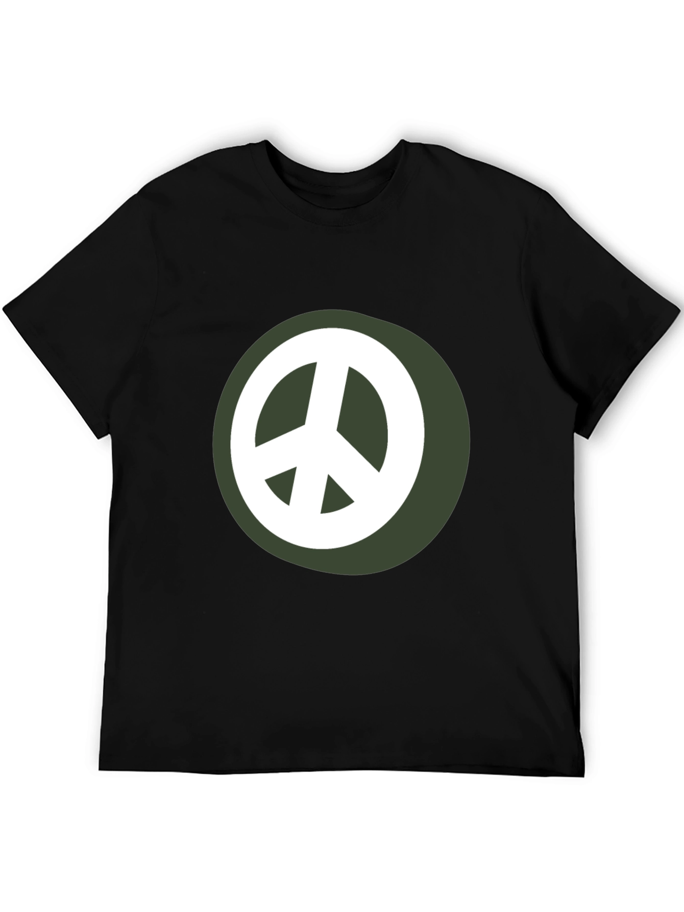 Peace Sign Graphic Tee - Black Casual Shirt