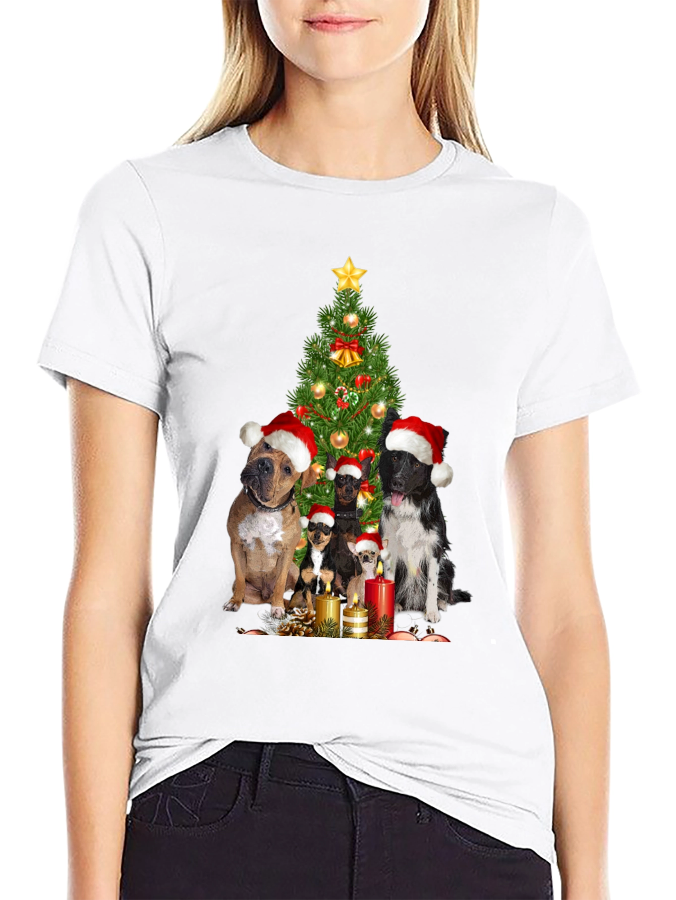 Festive Dog Christmas Tree T-Shirt