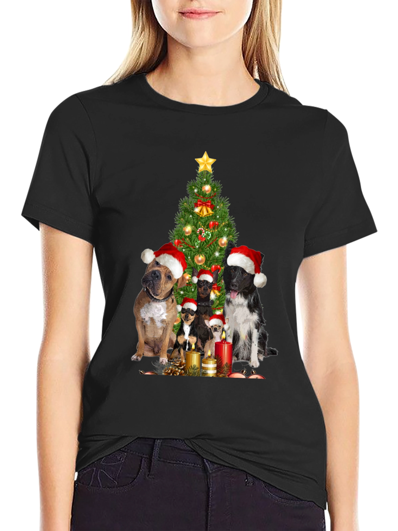 Festive Dog Christmas Tree T-Shirt