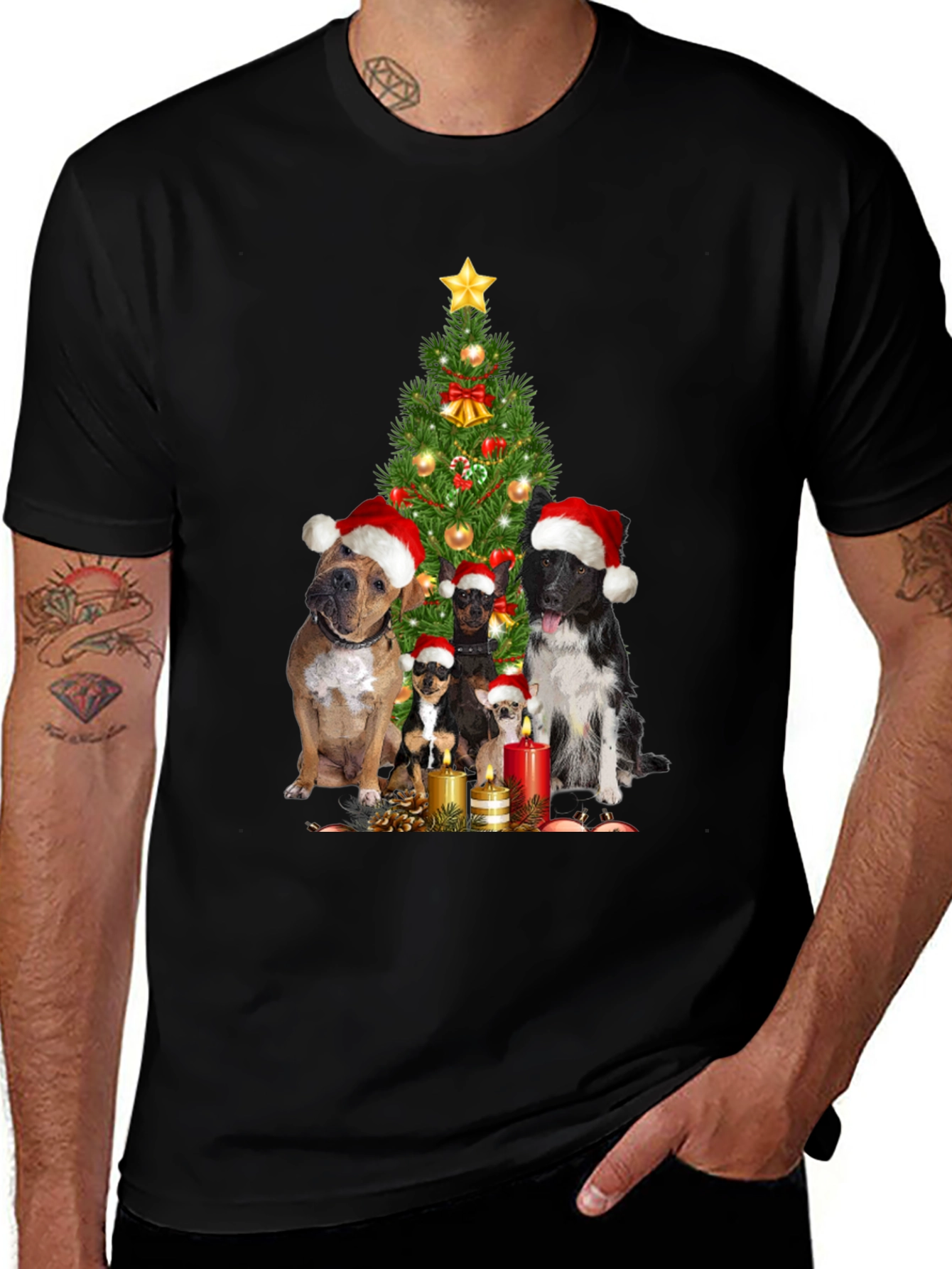 Festive Dog Christmas Tree T-Shirt