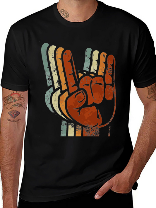 Vintage Retro Hand Gesture Graphic T-Shirt