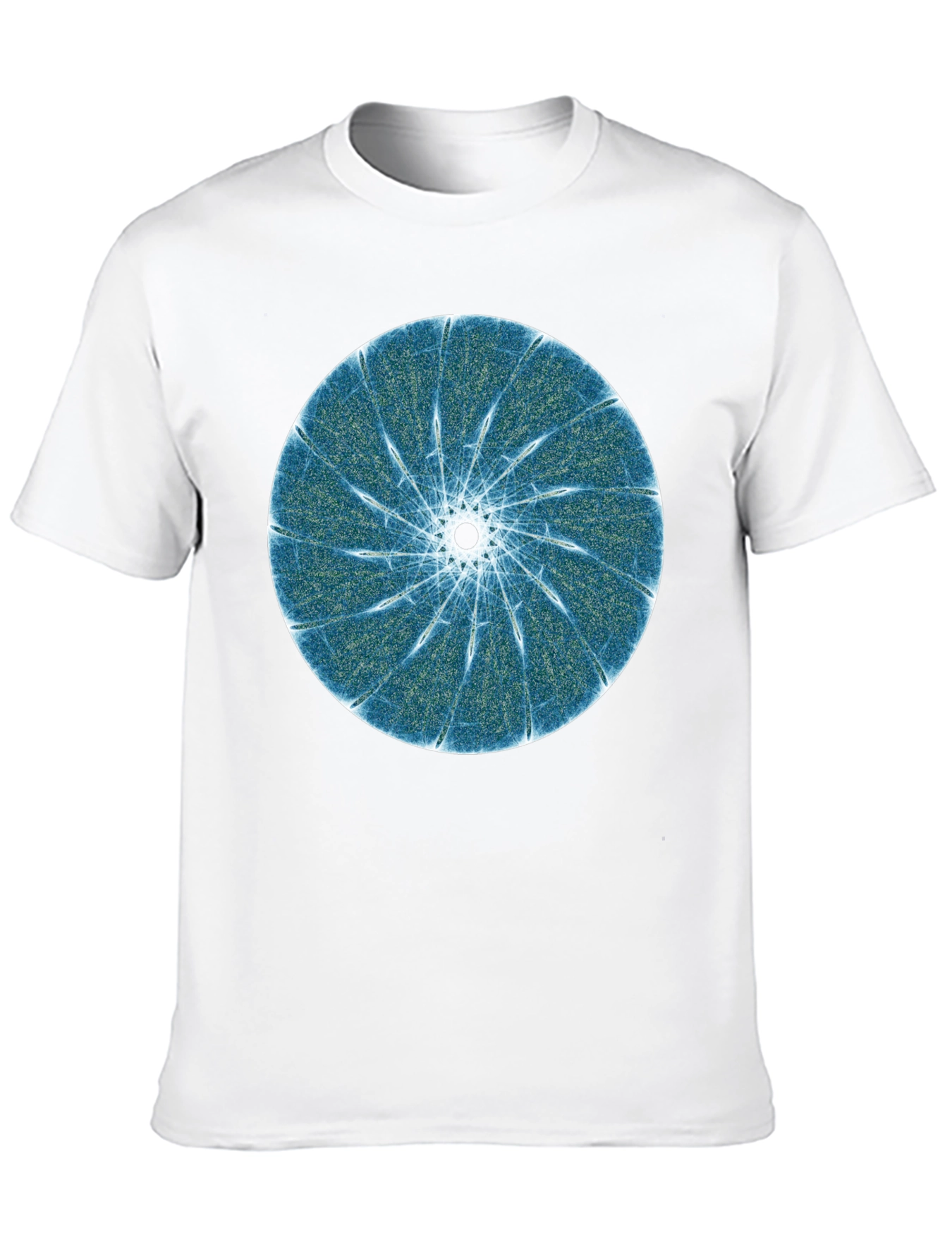 Abstract Fractal Print Black T-Shirt
