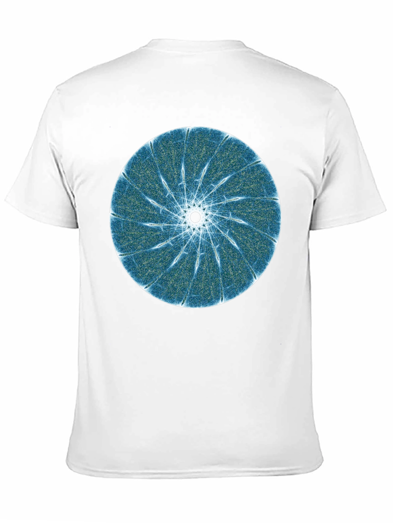 Abstract Fractal Print Black T-Shirt