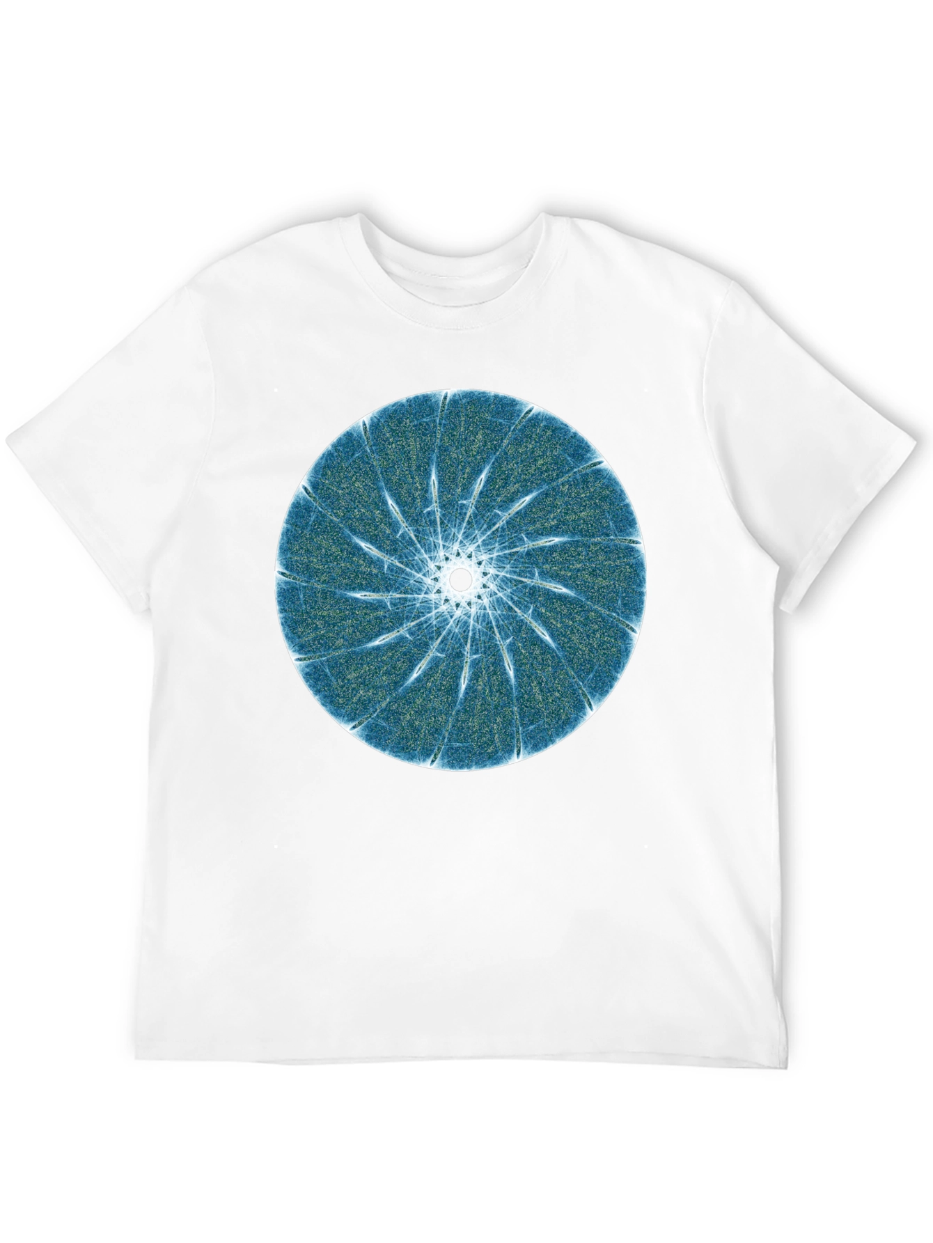 Abstract Fractal Print Black T-Shirt