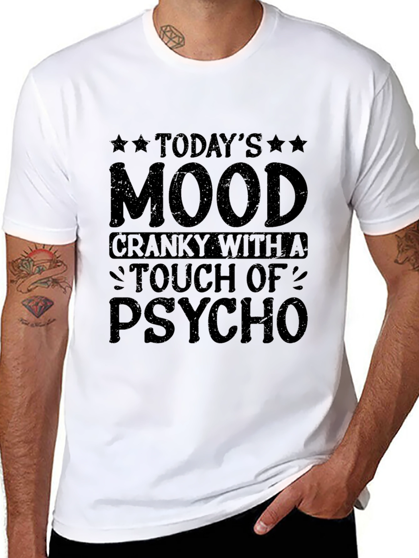 Cranky With A Touch of Psycho Black T-Shirt