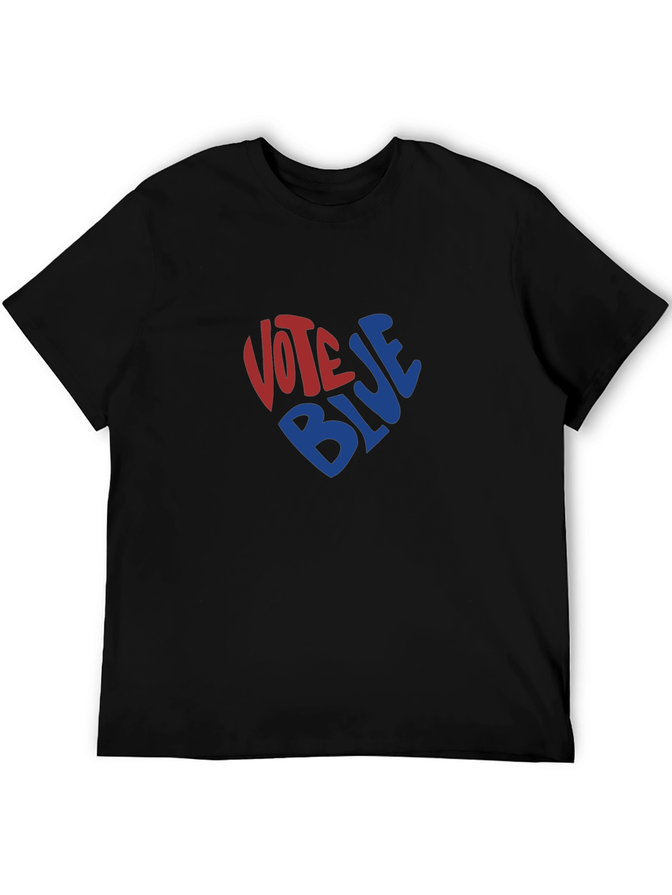 Vote Blue Heart Graphic Tee - Black