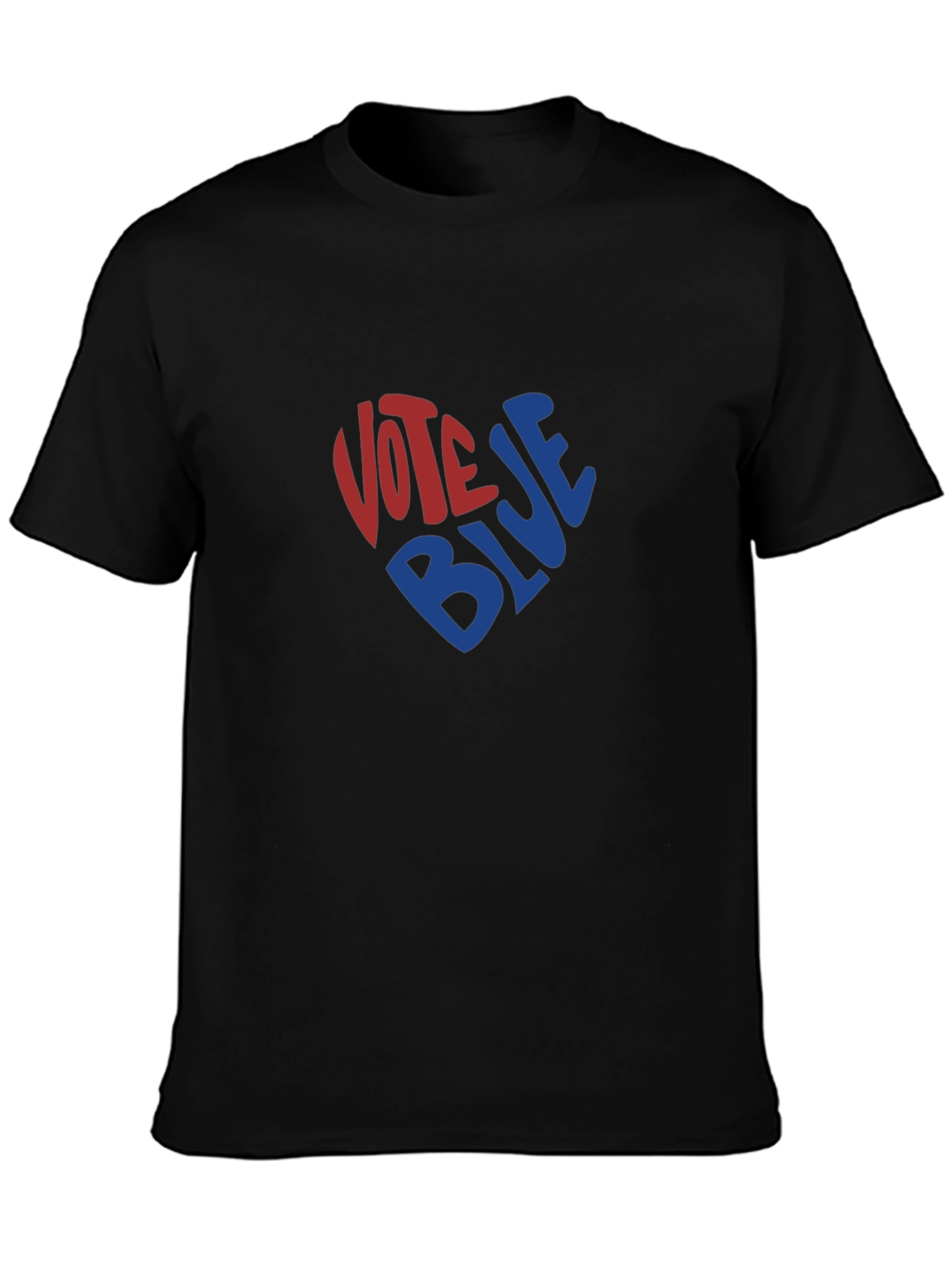 Vote Blue Heart Graphic Tee - Black