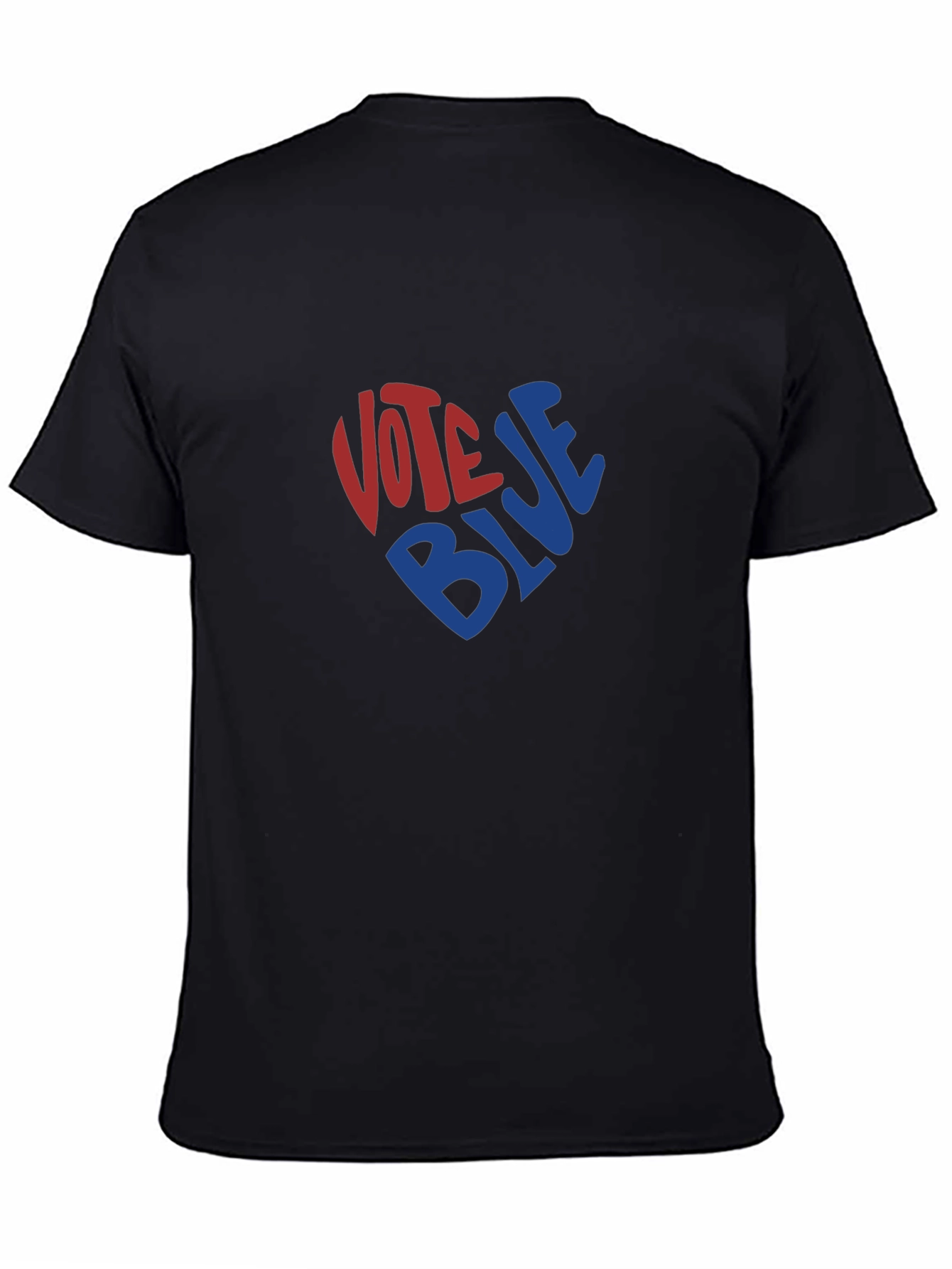 Vote Blue Heart Graphic Tee - Black