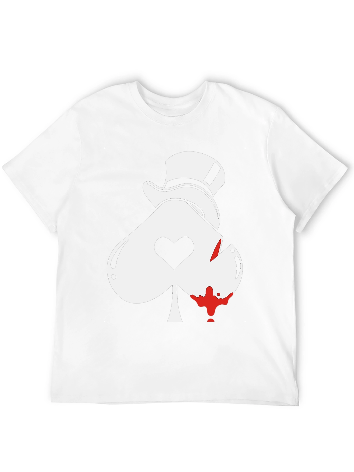 Ace Spade Top Hat Graphic Tee - Black
