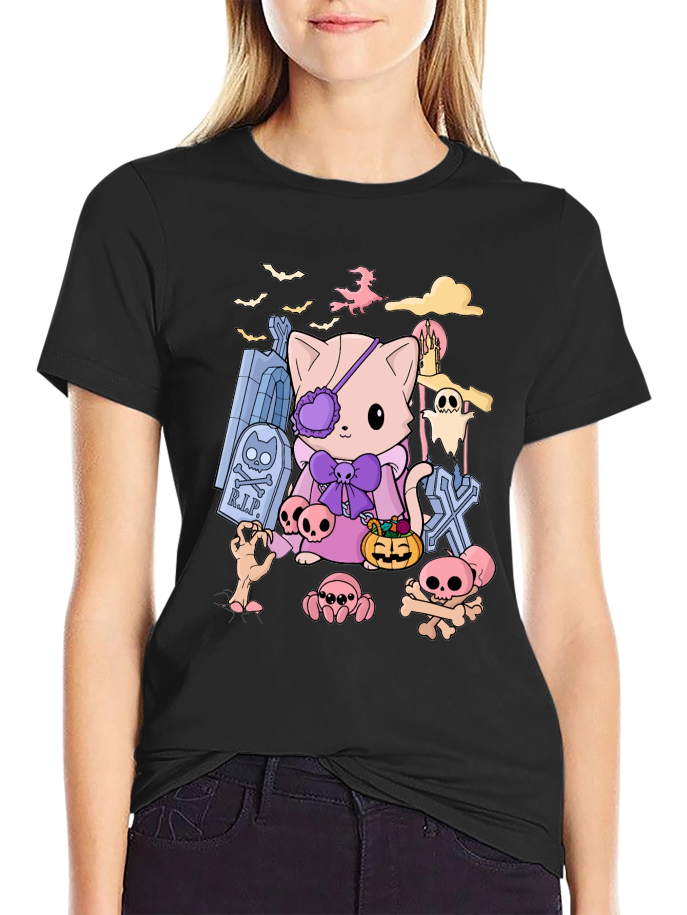 Spooky Cute Halloween Cat T-Shirt