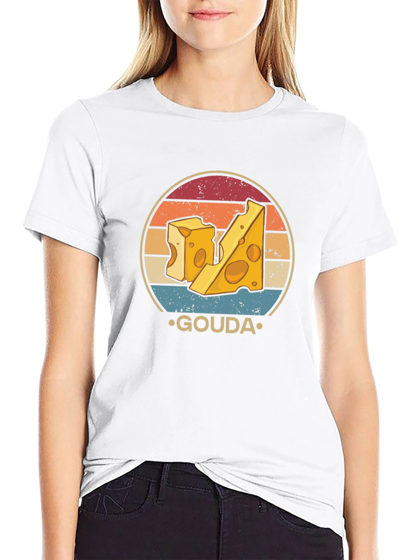Gouda Cheese Lover Graphic T-Shirt Retro Design