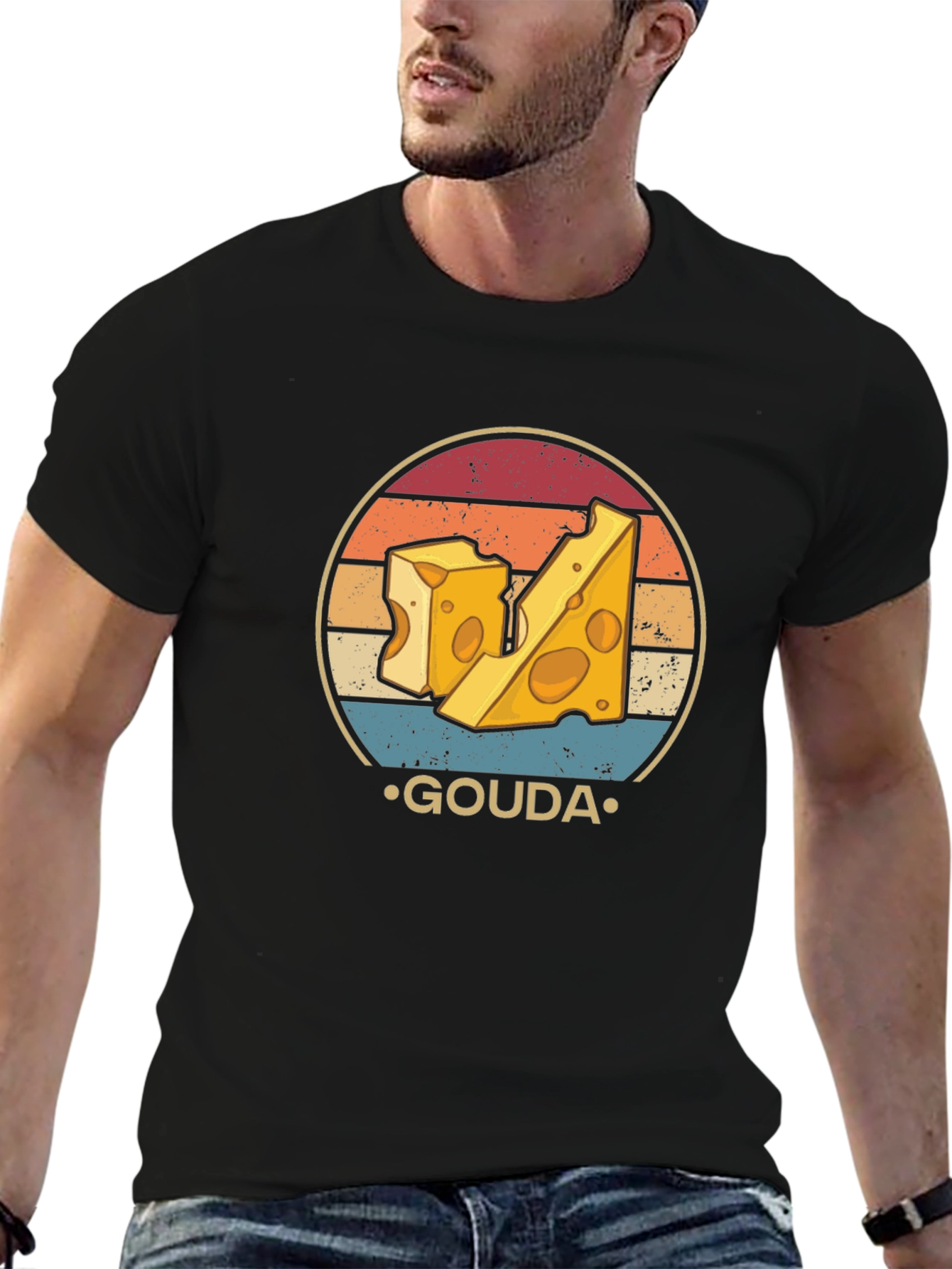 Gouda Cheese Lover Graphic T-Shirt Retro Design