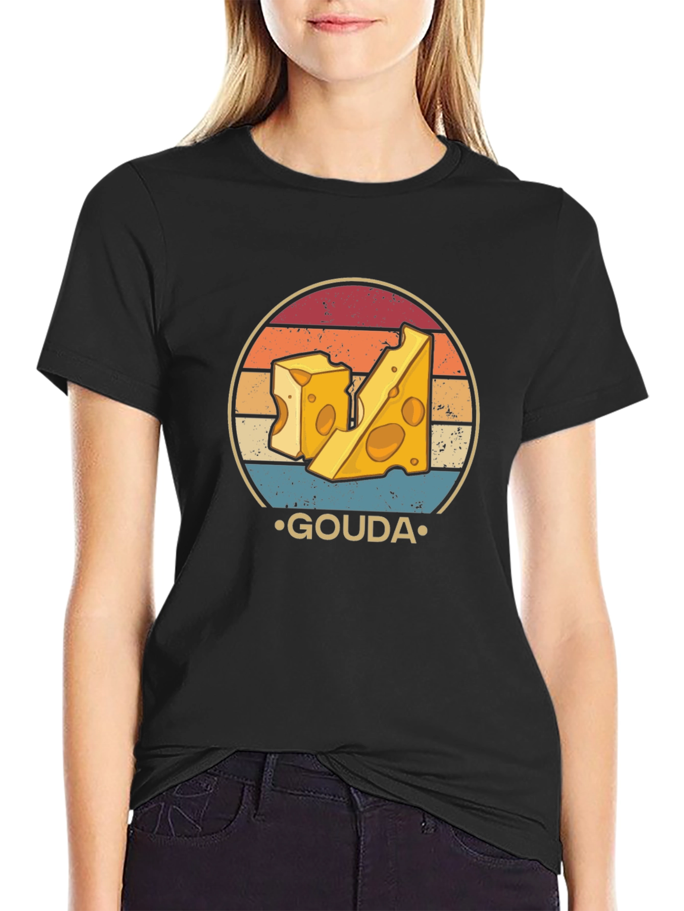 Gouda Cheese Lover Graphic T-Shirt Retro Design