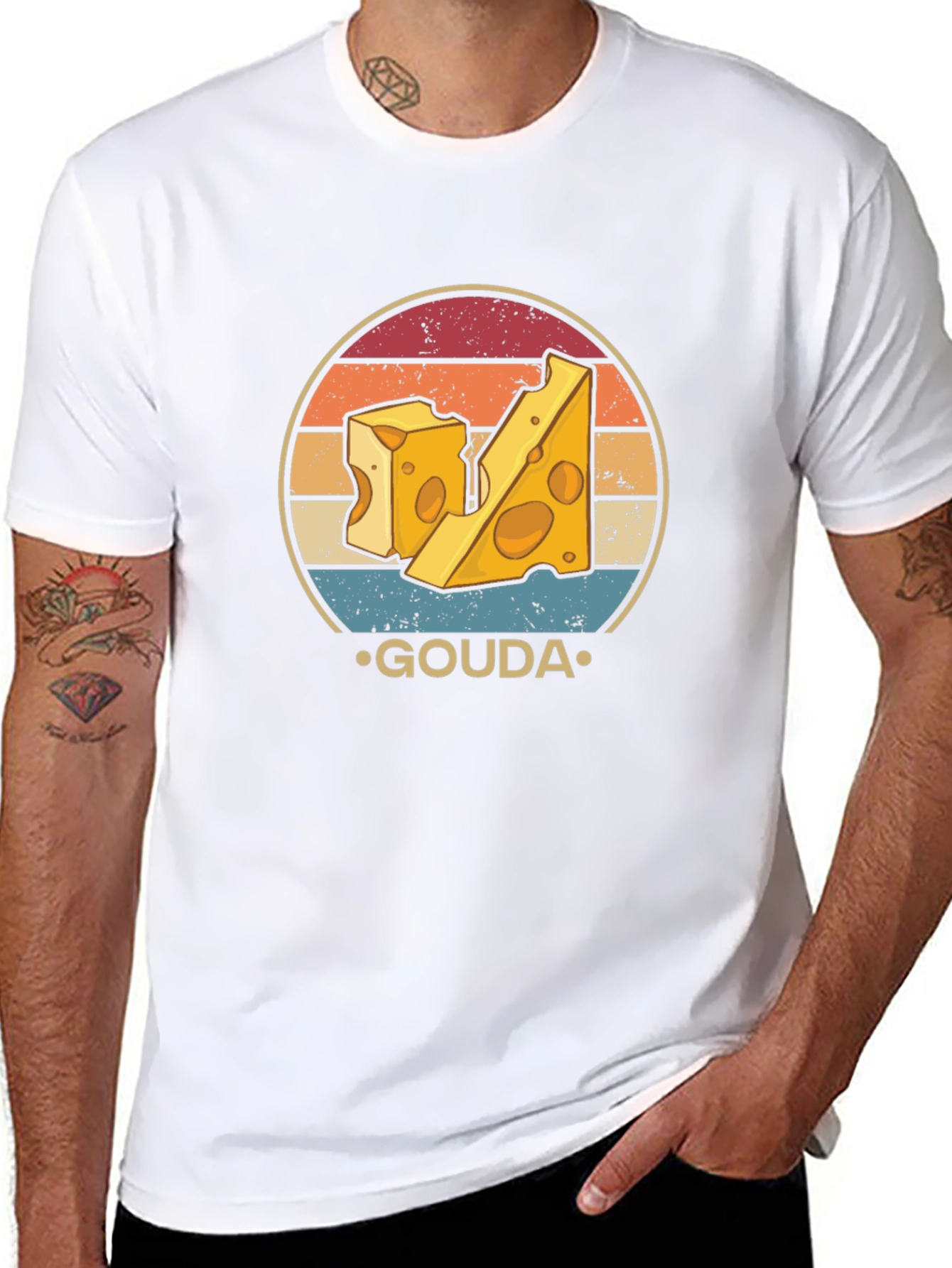 Gouda Cheese Lover Graphic T-Shirt Retro Design