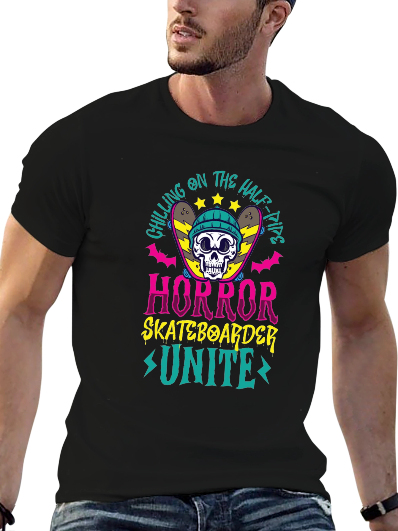 Horror Skateboarder Unite Graphic Tee